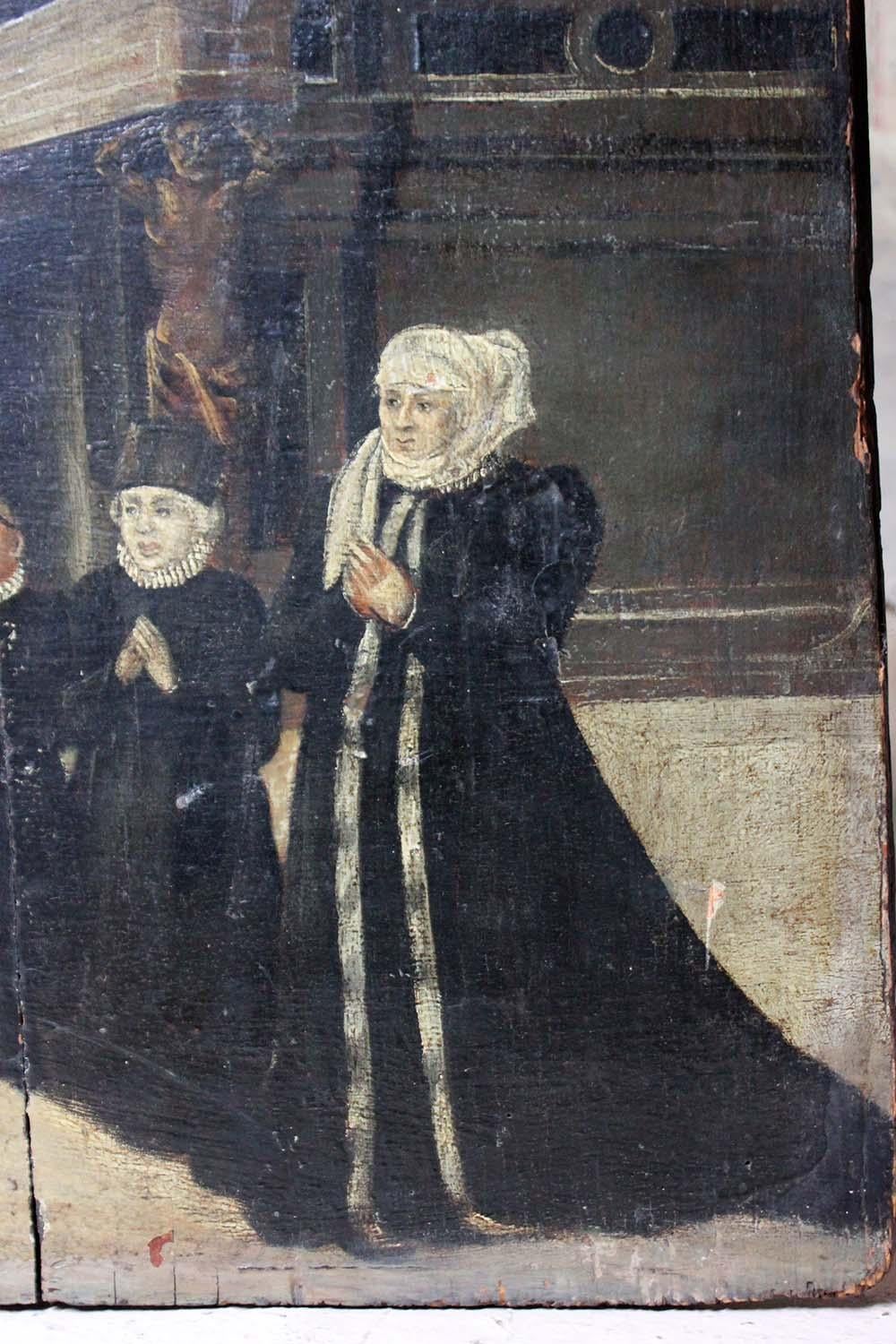 Rare Mid-17th Century Oil on Panel, in Memory of a Patrician Family In Fair Condition In Bedford, Bedfordshire