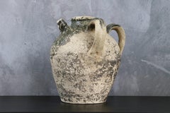 Rara Cruche de Terracota Francesa de Mediados del Siglo XIX, Orjol, Jarra con Dos Asas