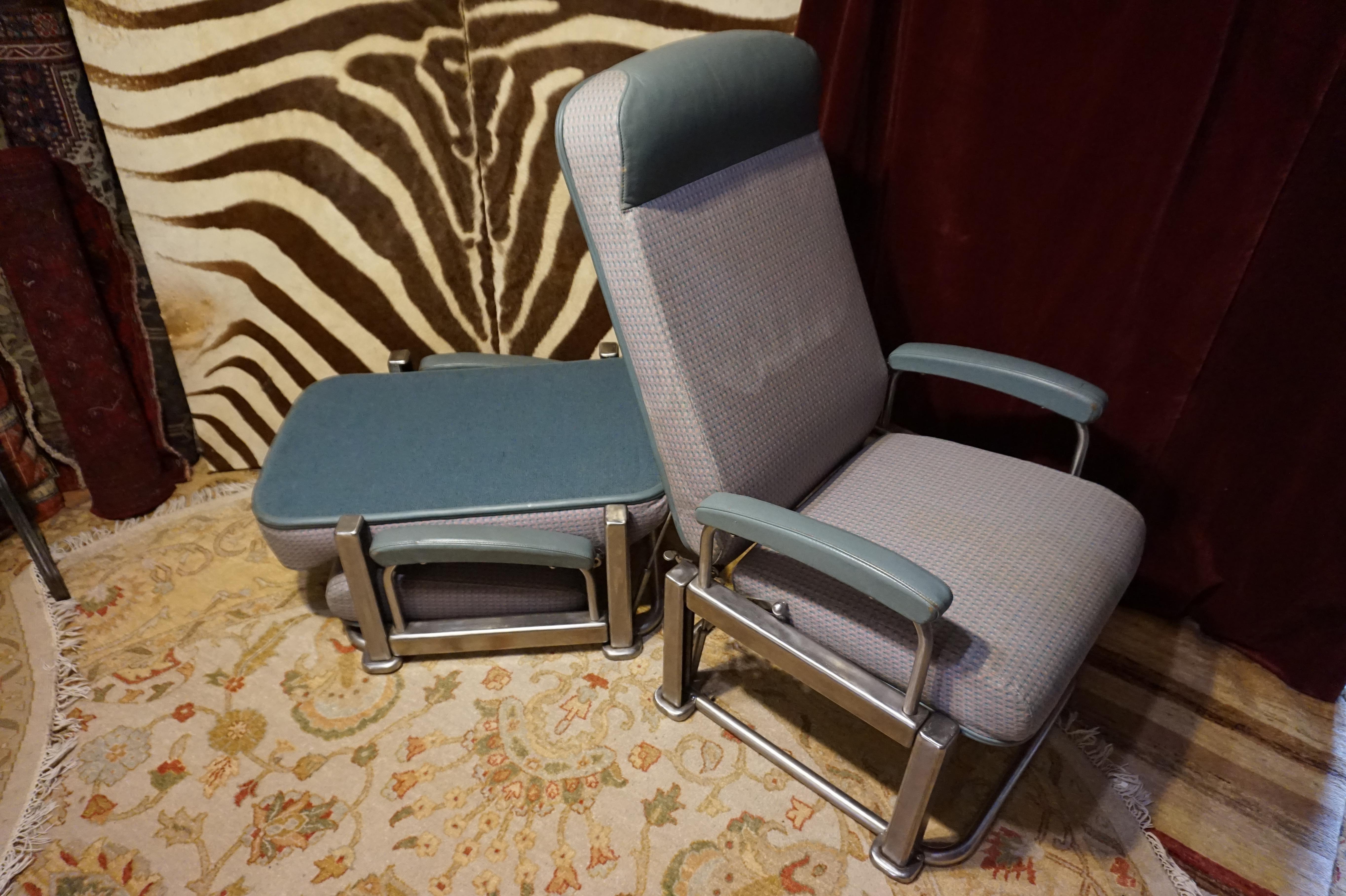 Mid-Century Modern Rare Mid C. Bauhaus Style Canadian Pacific Railway Folding Cabin Chairs For Sale