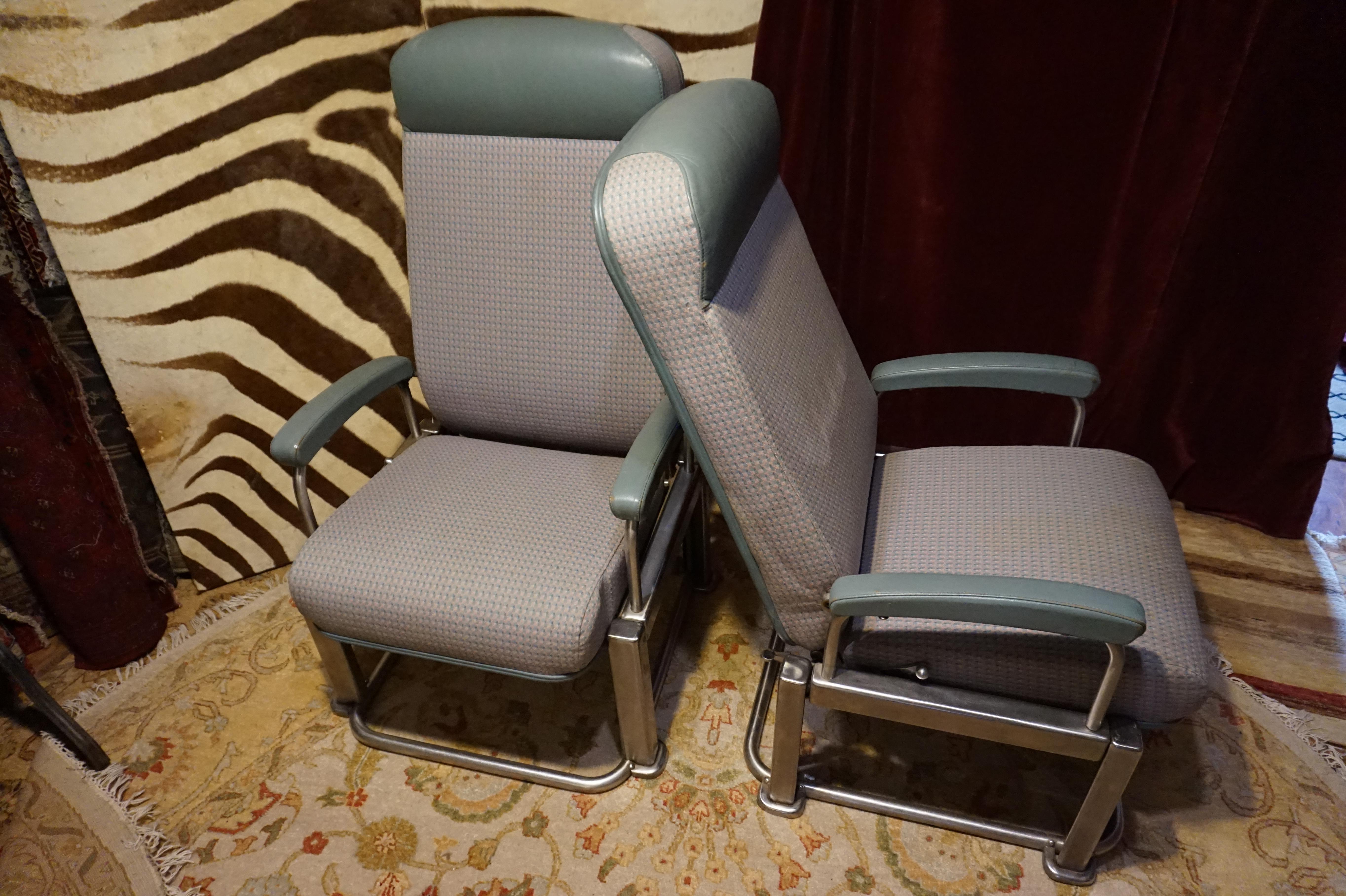 Mid-20th Century Rare Mid C. Bauhaus Style Canadian Pacific Railway Folding Cabin Chairs For Sale