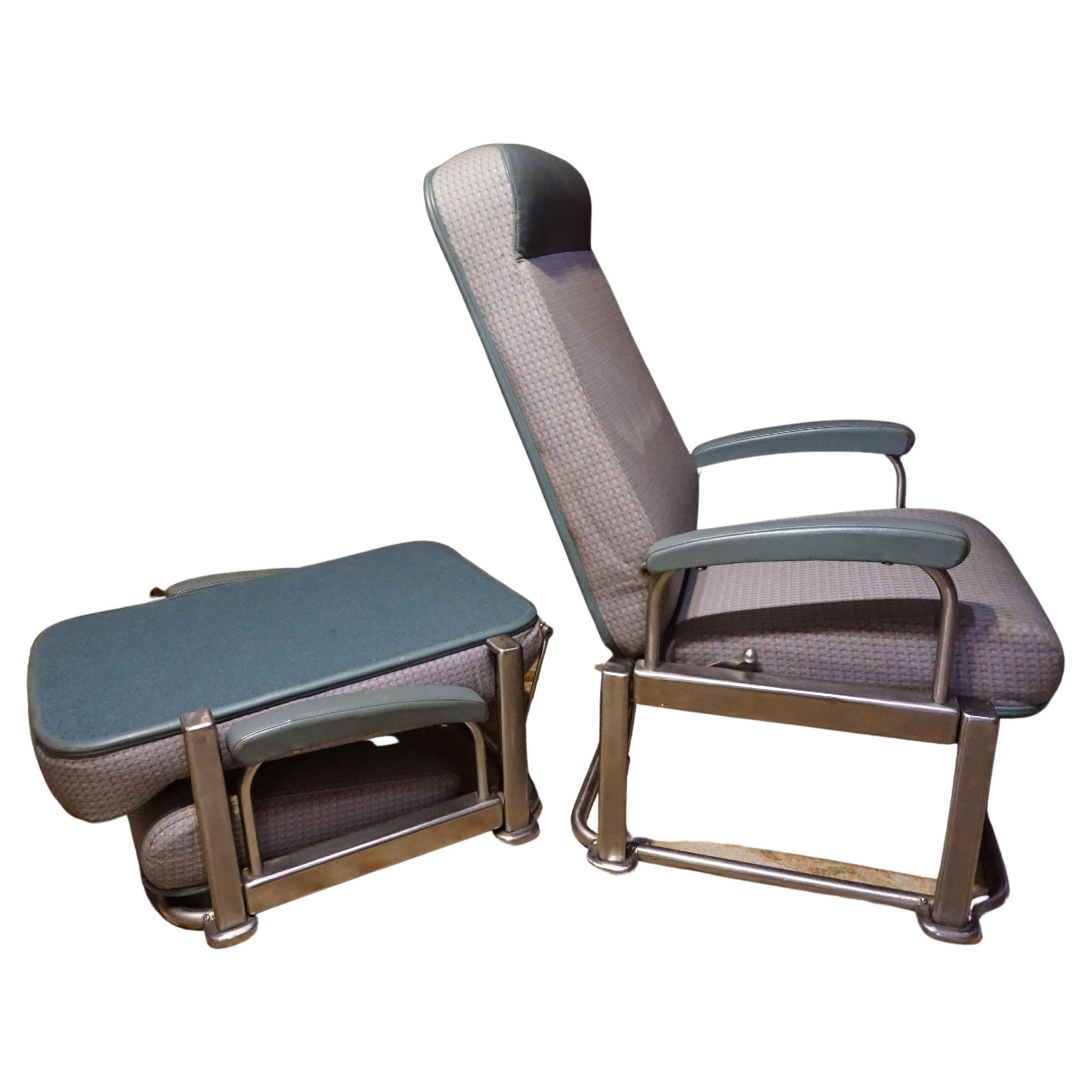 Rare Mid C. Bauhaus Style Canadian Pacific Railway Folding Cabin Chairs For Sale