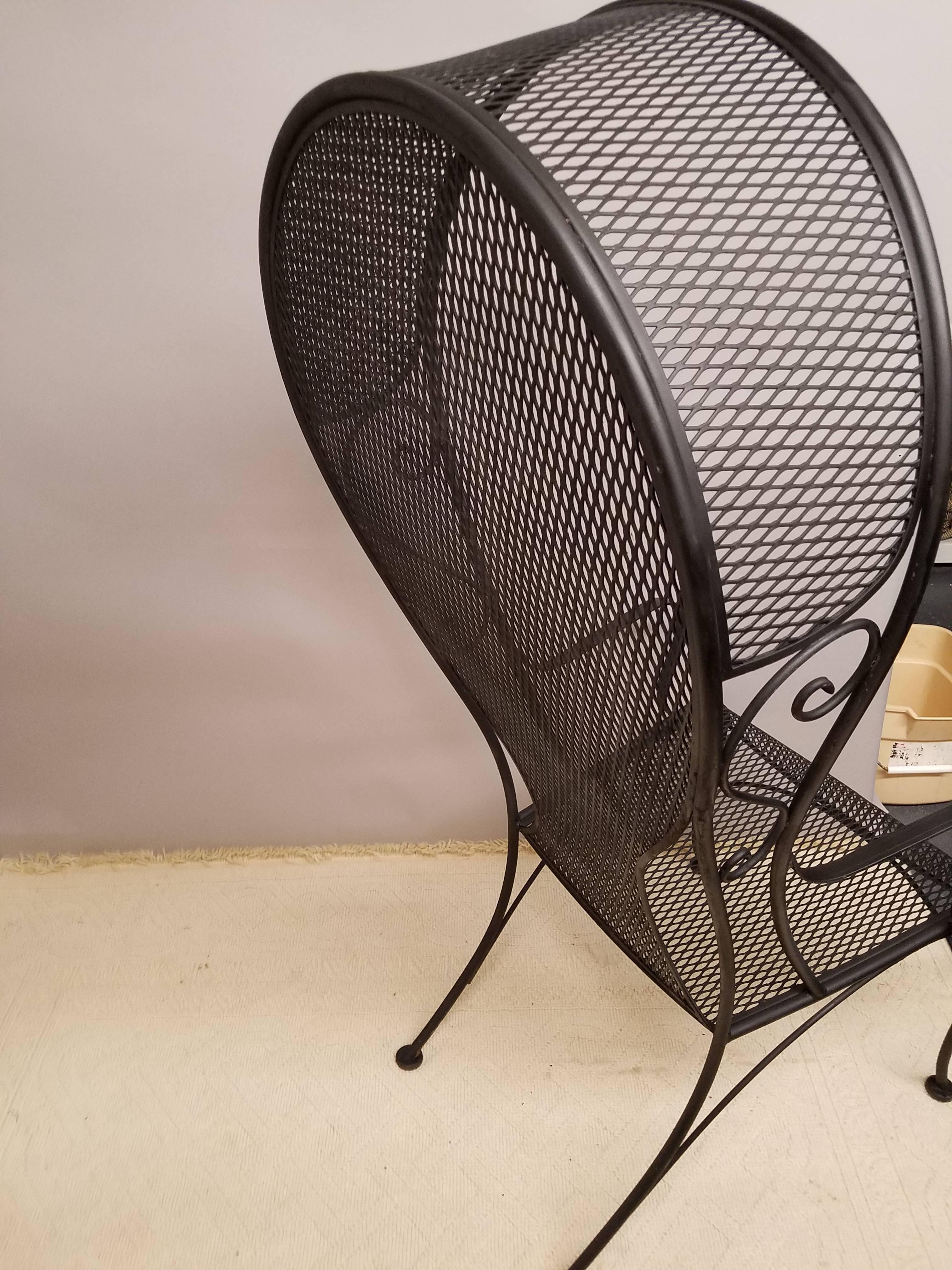 American Rare Midcentury Salterini Style Balloon Back Porters Garden Chair