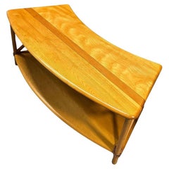 Rare Mid-century 2 Tier Carved Birch Coffee Table by Heywood Wakefield