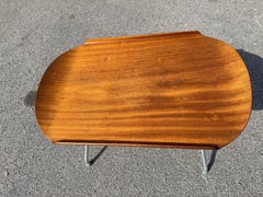 Rare Mid-Century Alminette Teak Folding Tray Table Norway, 1960s