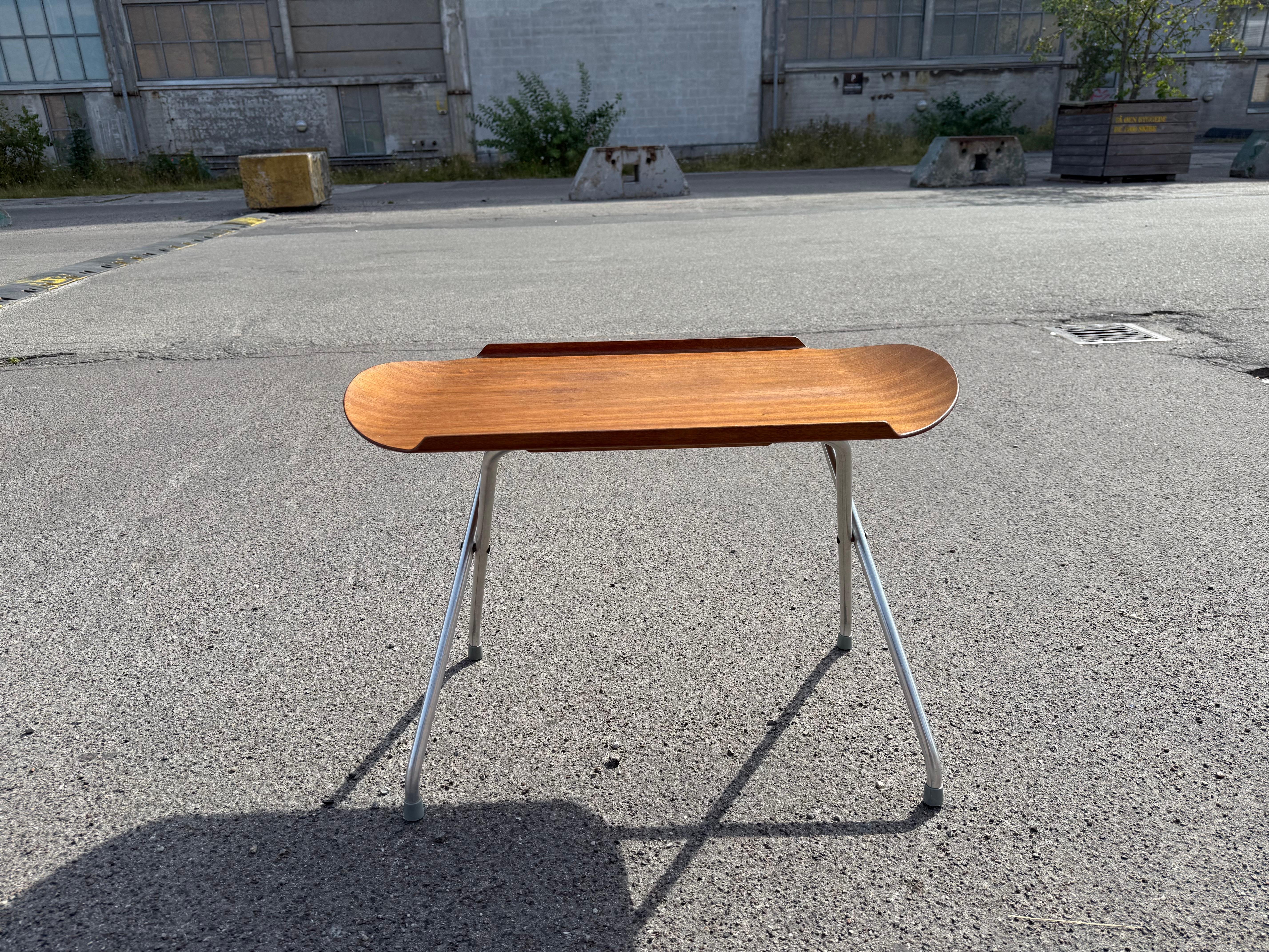 Rare Mid-Century Alminette Teak Folding Tray Table Norway, 1960s For Sale 3