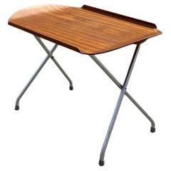 Rare Mid-Century Alminette Teak Folding Tray Table Norway, 1960s