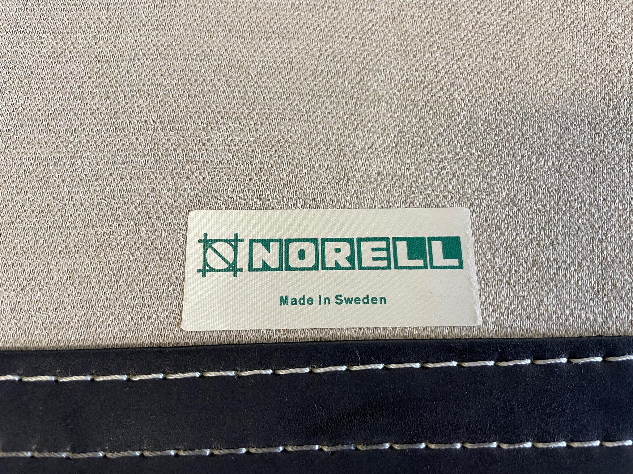 Rare Mid Century Arne Norell Swedish Black Leather Sling Safari Kontiki Sofa For Sale 3