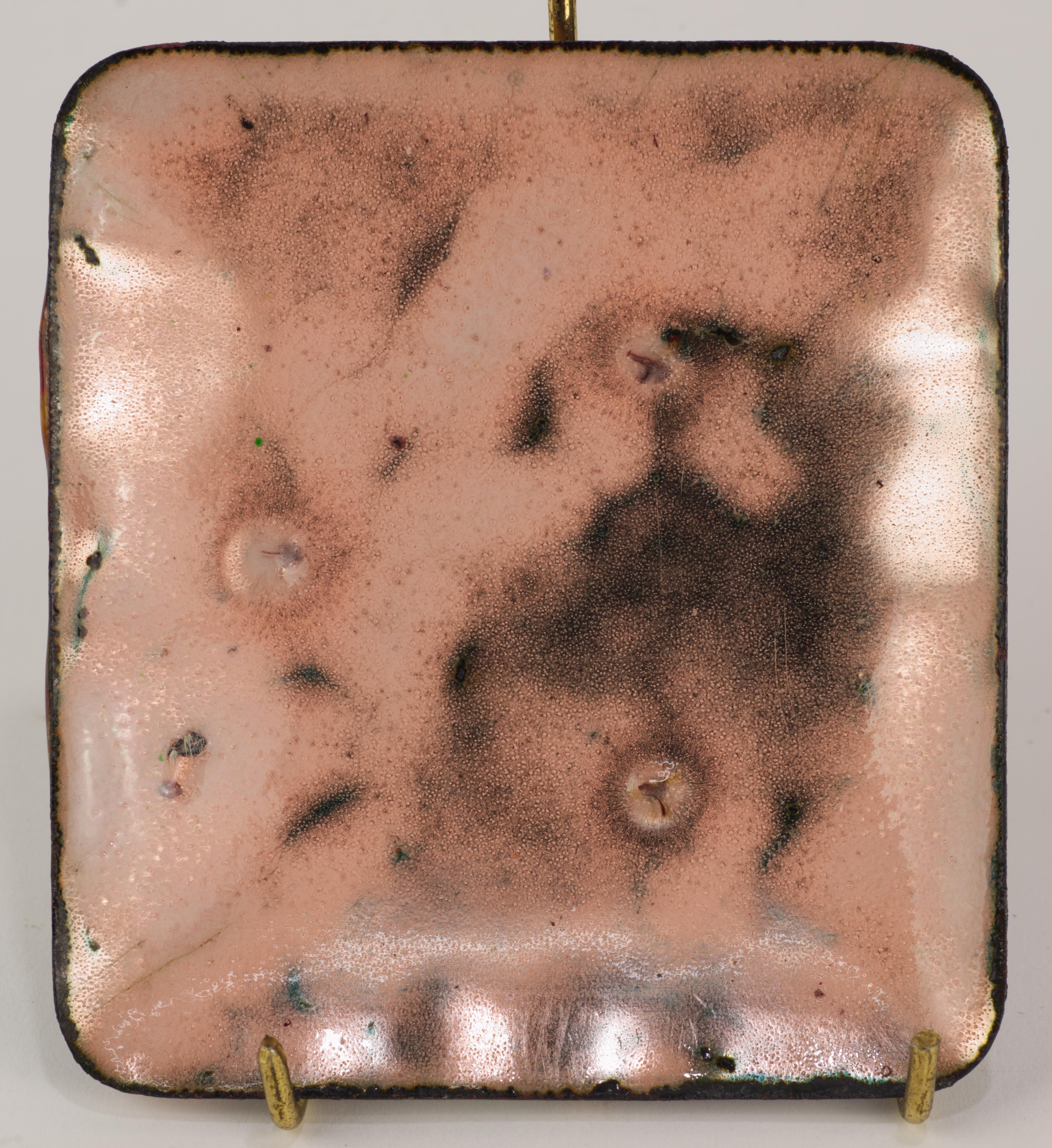 Rare Mid-Century Artisan Copper Enamel Box and Lid by Capo Esmaltes In Good Condition In Clifton Springs, NY