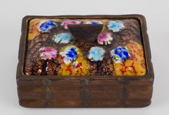 Rare Mid-Century Artisan Copper Enamel Box and Lid by Capo Esmaltes