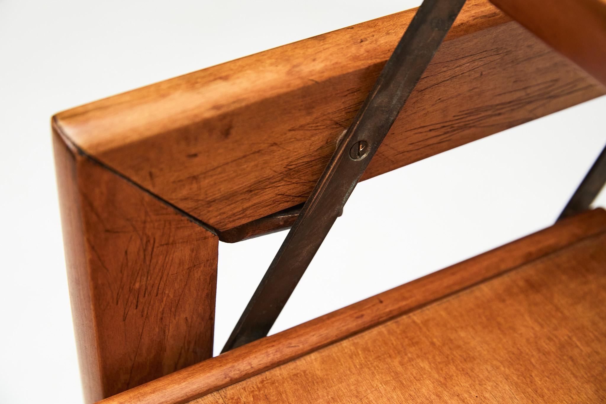 Midcentury Modern Bar Cart in Hardwood & Brass by Ming Moveis, Brazil, 1950's 3