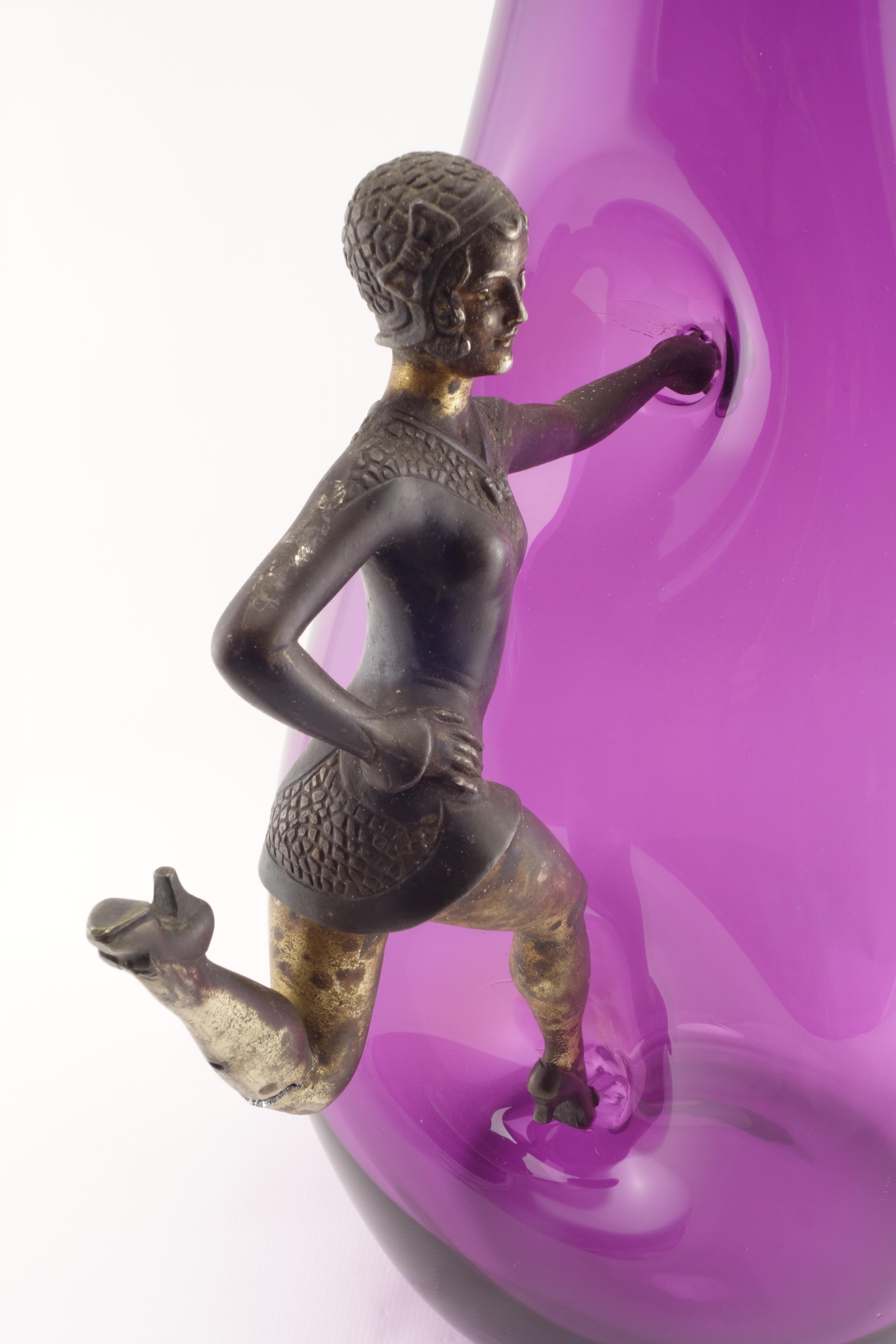 Art Déco Raro vaso in vetro soffiato della metà del secolo - Europa, circa 1950 - Aggiunta 76 in vendita