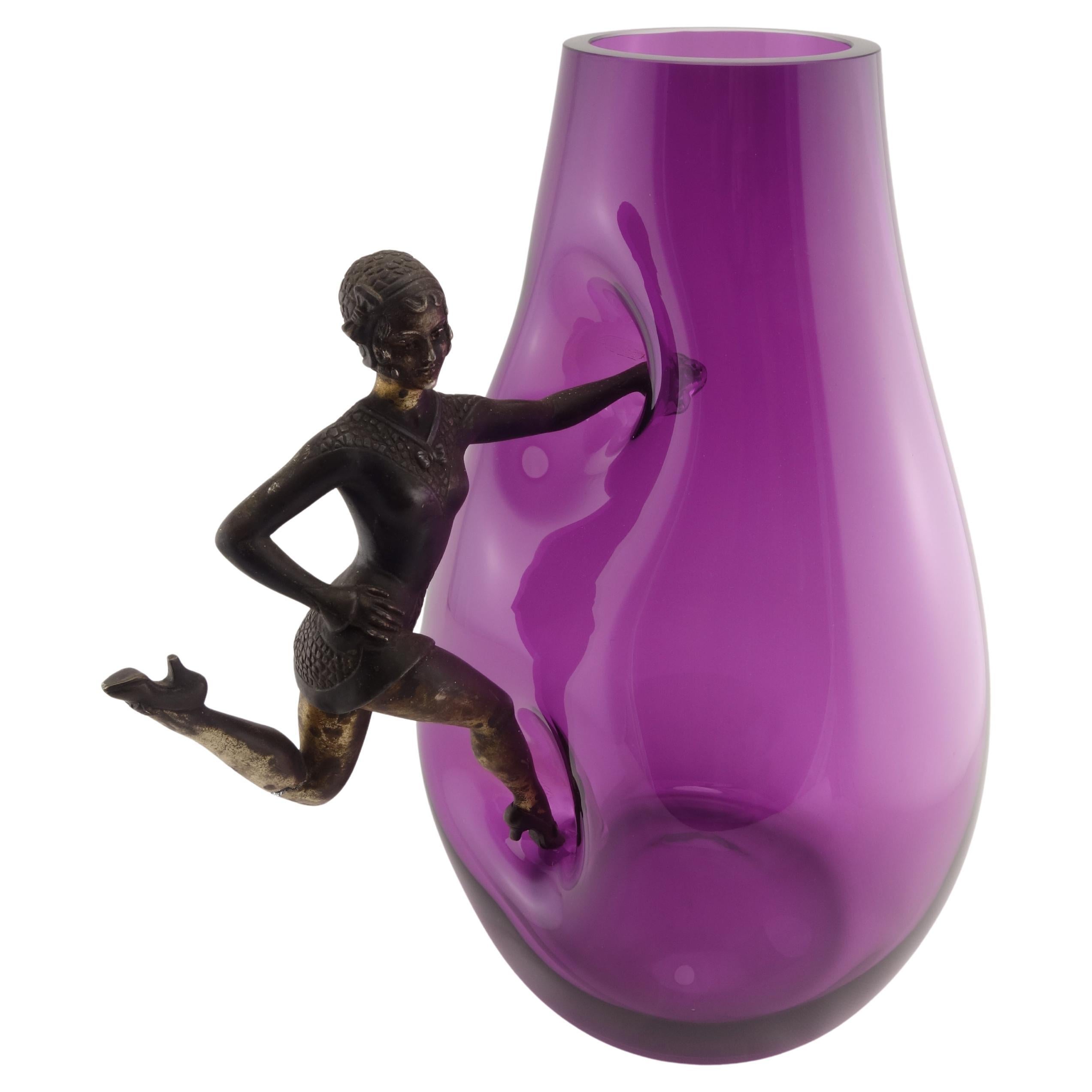 Raro vaso in vetro soffiato della metà del secolo - Europa, circa 1950 - Aggiunta 76 in vendita