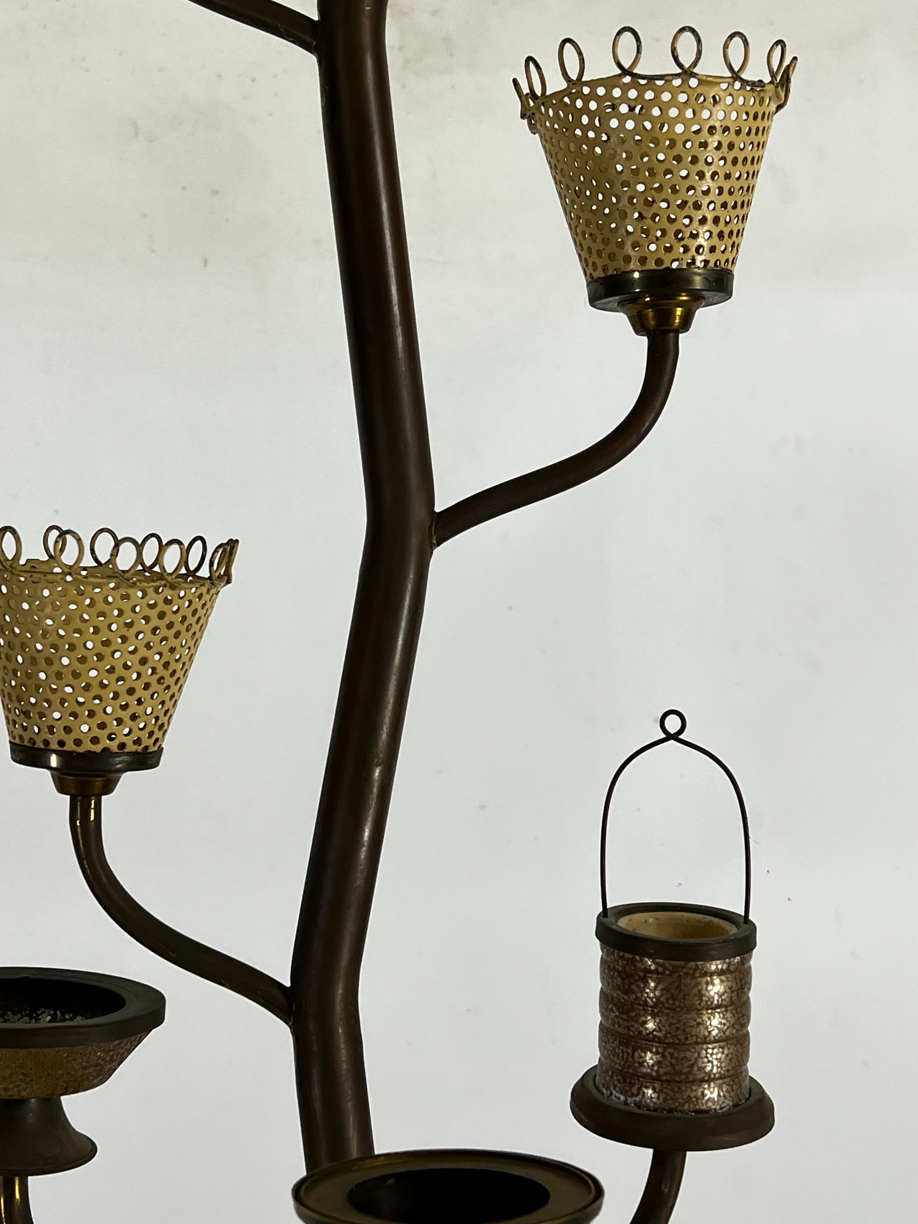 20ième siècle Rare lampadaire en laiton du milieu du siècle dernier, à la manière d'Arredoluce Monza. Italie années 1950 en vente