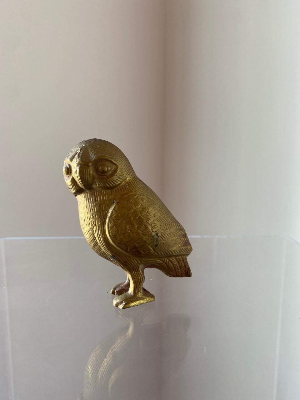 brass owl statue