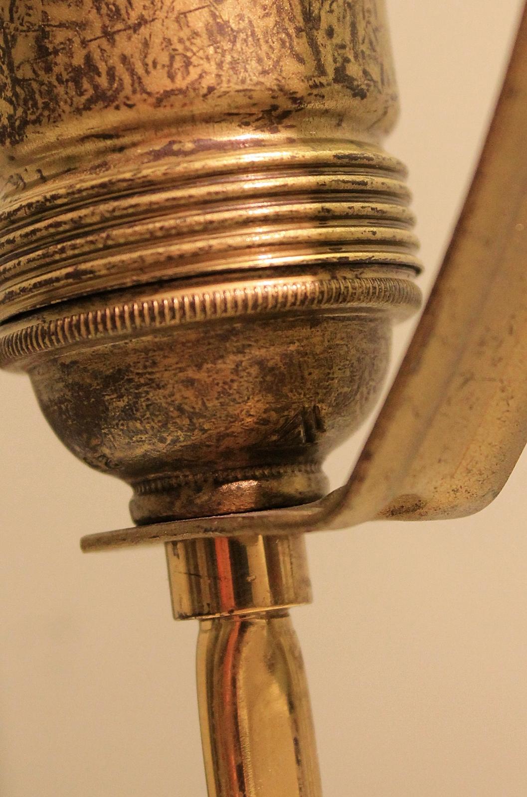 Rare Midcentury Brass Table Lamp from Vereinigte Werkstätten, Germany, 1950 2