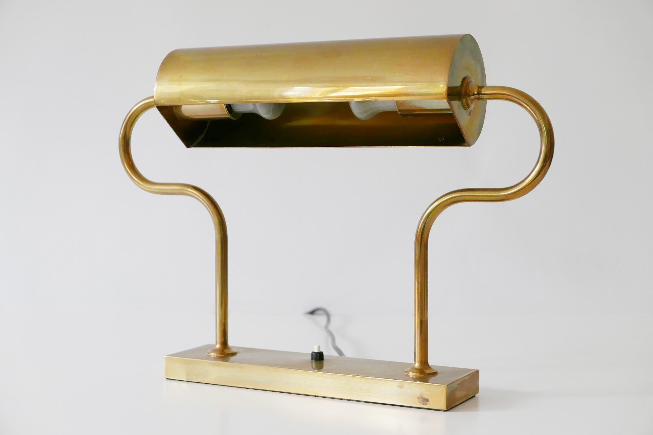 Rare Midcentury Brass Table Lamp or Desk Light by Florian Schulz, 1980s, Germany 4
