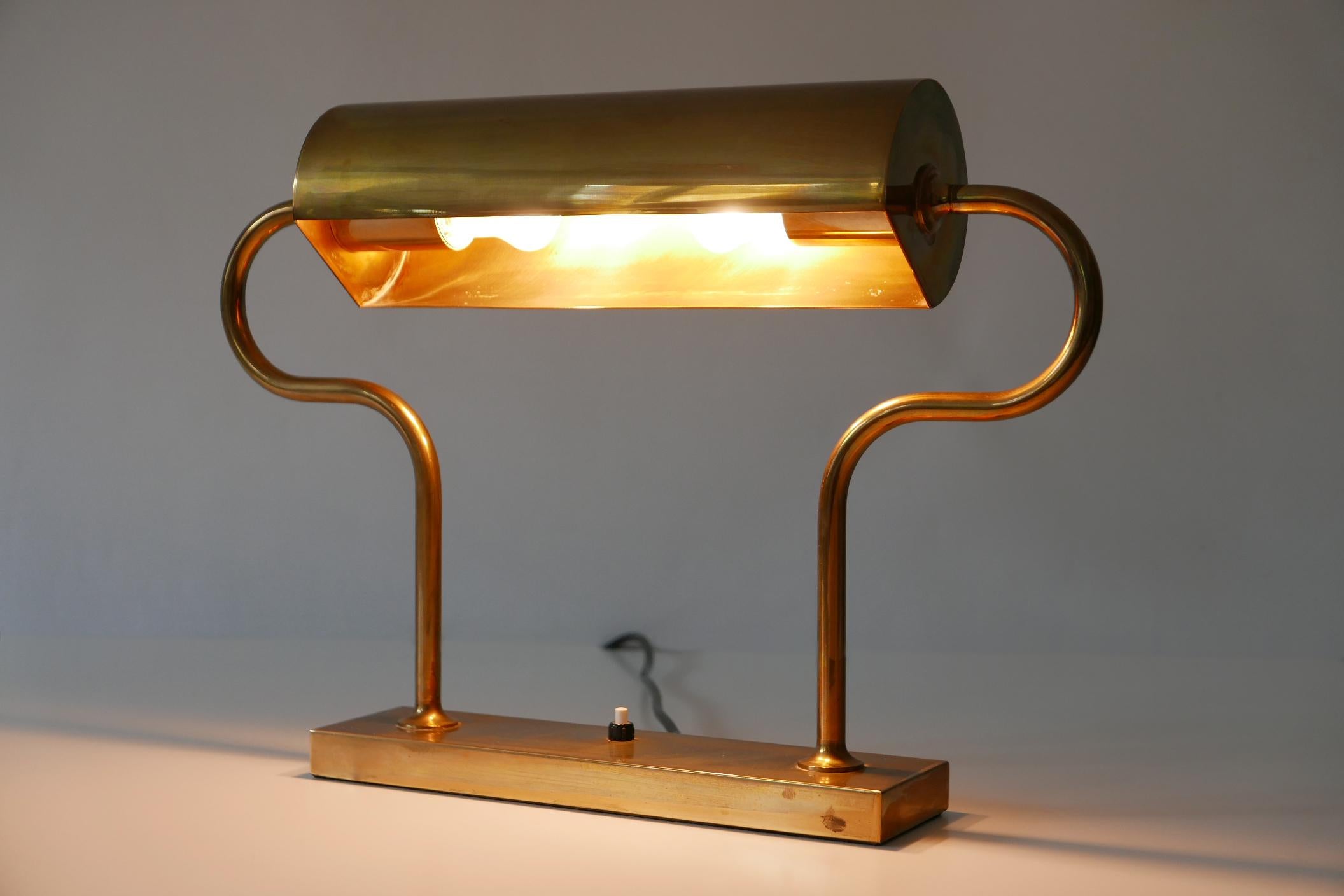 Rare Midcentury Brass Table Lamp or Desk Light by Florian Schulz, 1980s, Germany 5