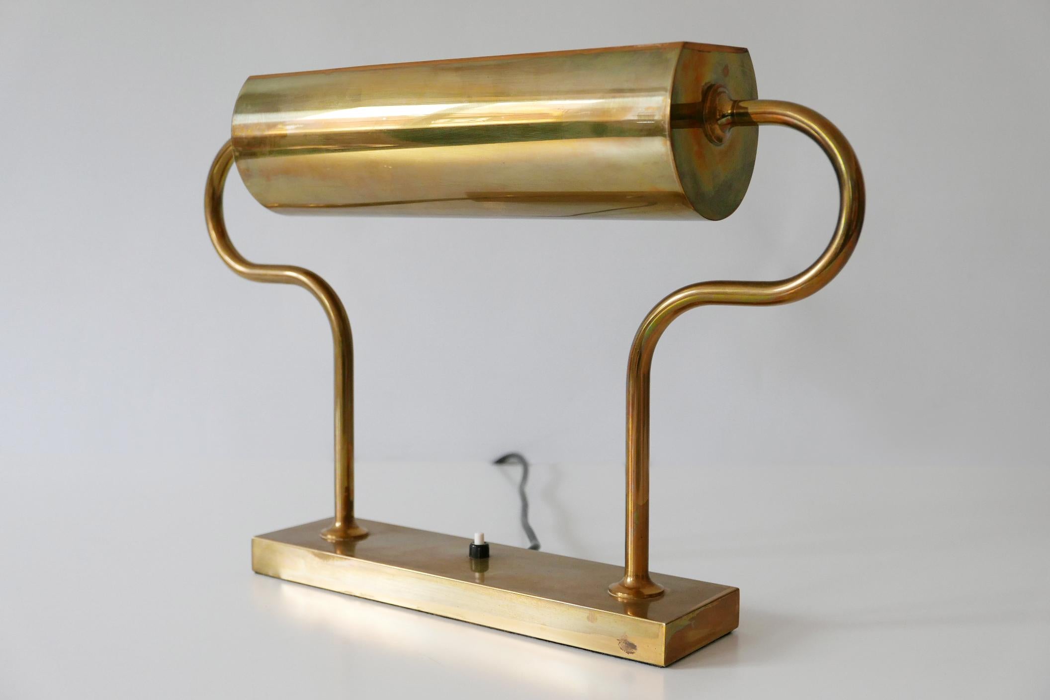 Rare Midcentury Brass Table Lamp or Desk Light by Florian Schulz, 1980s, Germany 6