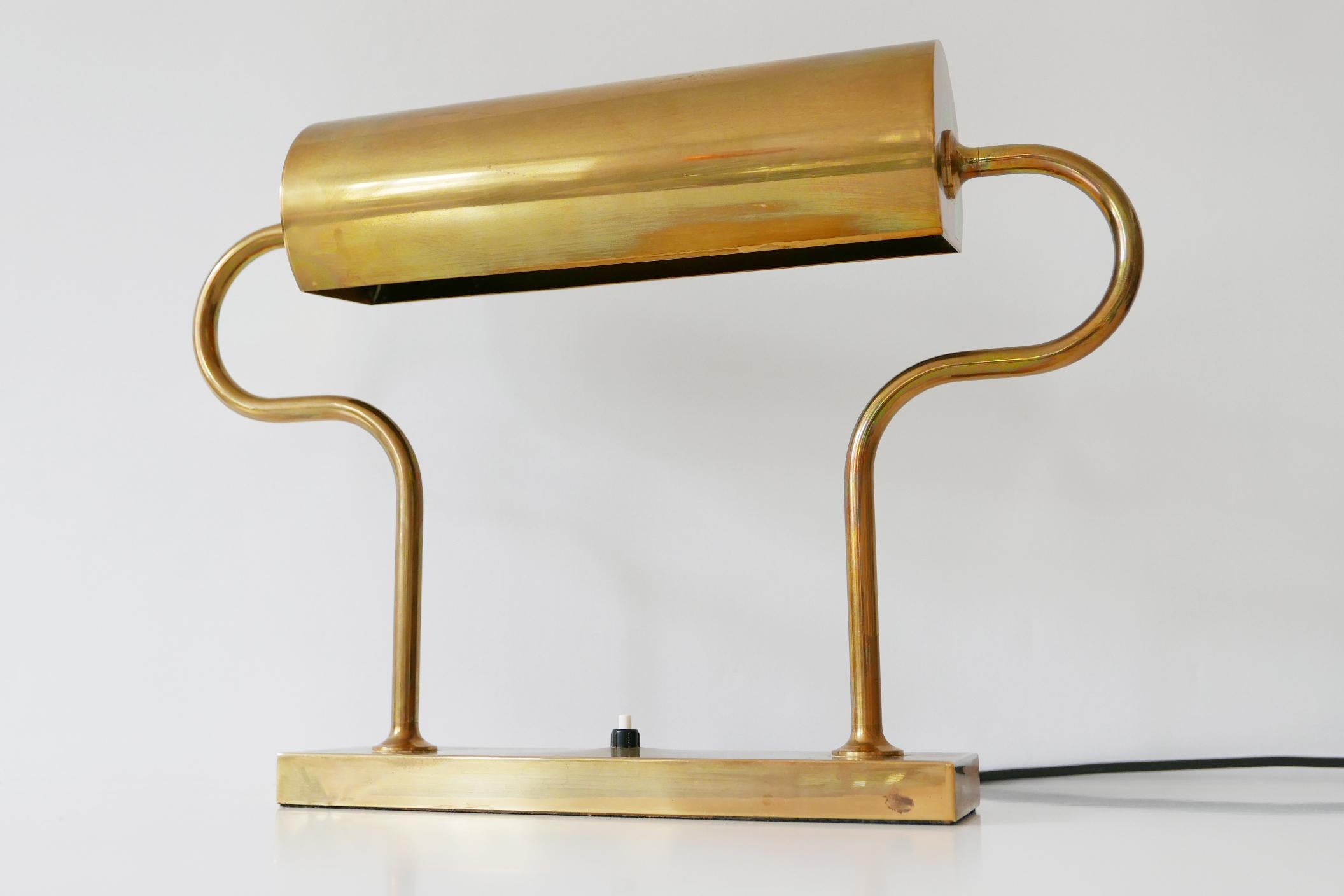 Rare Midcentury Brass Table Lamp or Desk Light by Florian Schulz, 1980s, Germany 7
