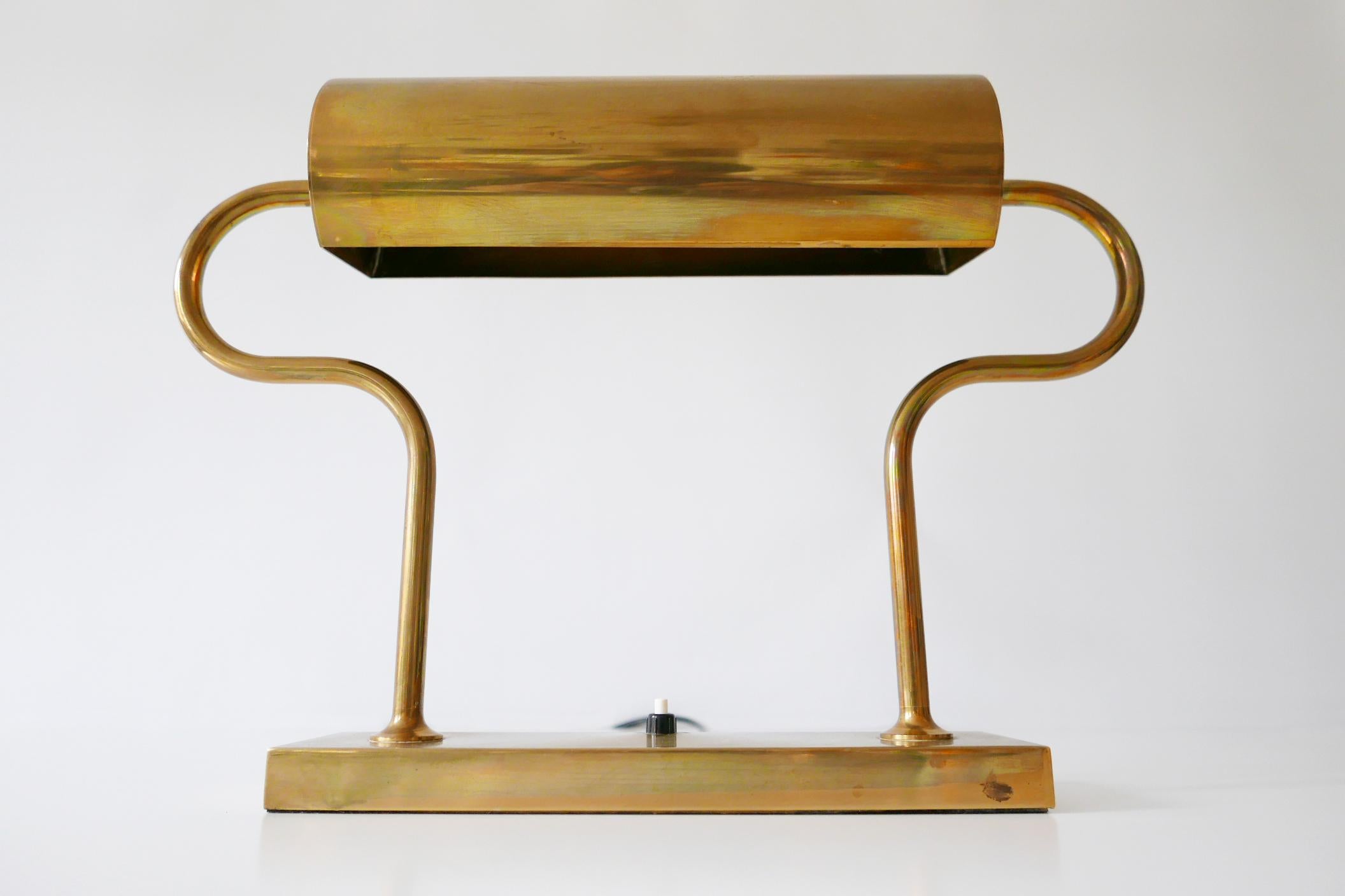 Rare Midcentury Brass Table Lamp or Desk Light by Florian Schulz, 1980s, Germany 8