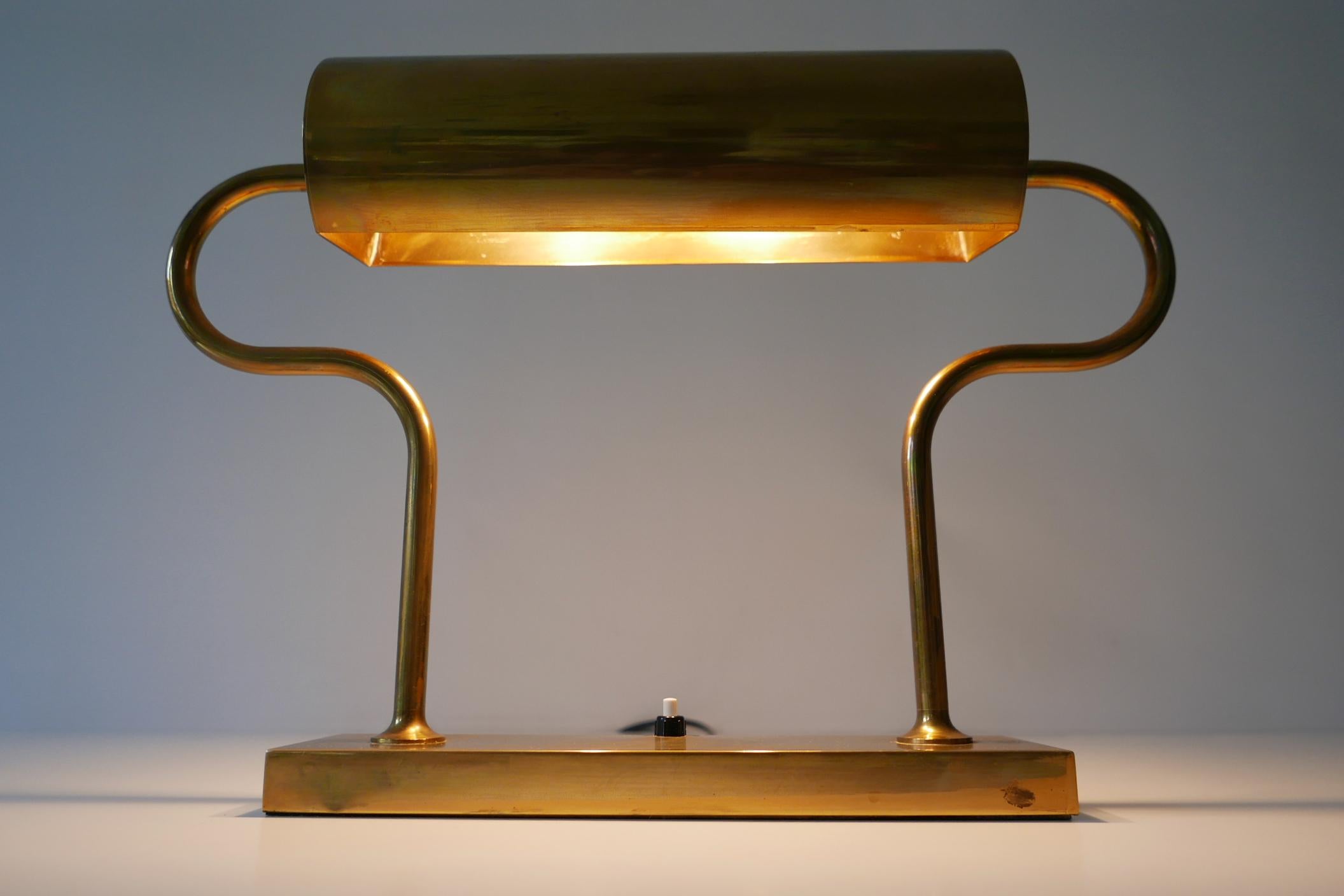 Rare Midcentury Brass Table Lamp or Desk Light by Florian Schulz, 1980s, Germany 9
