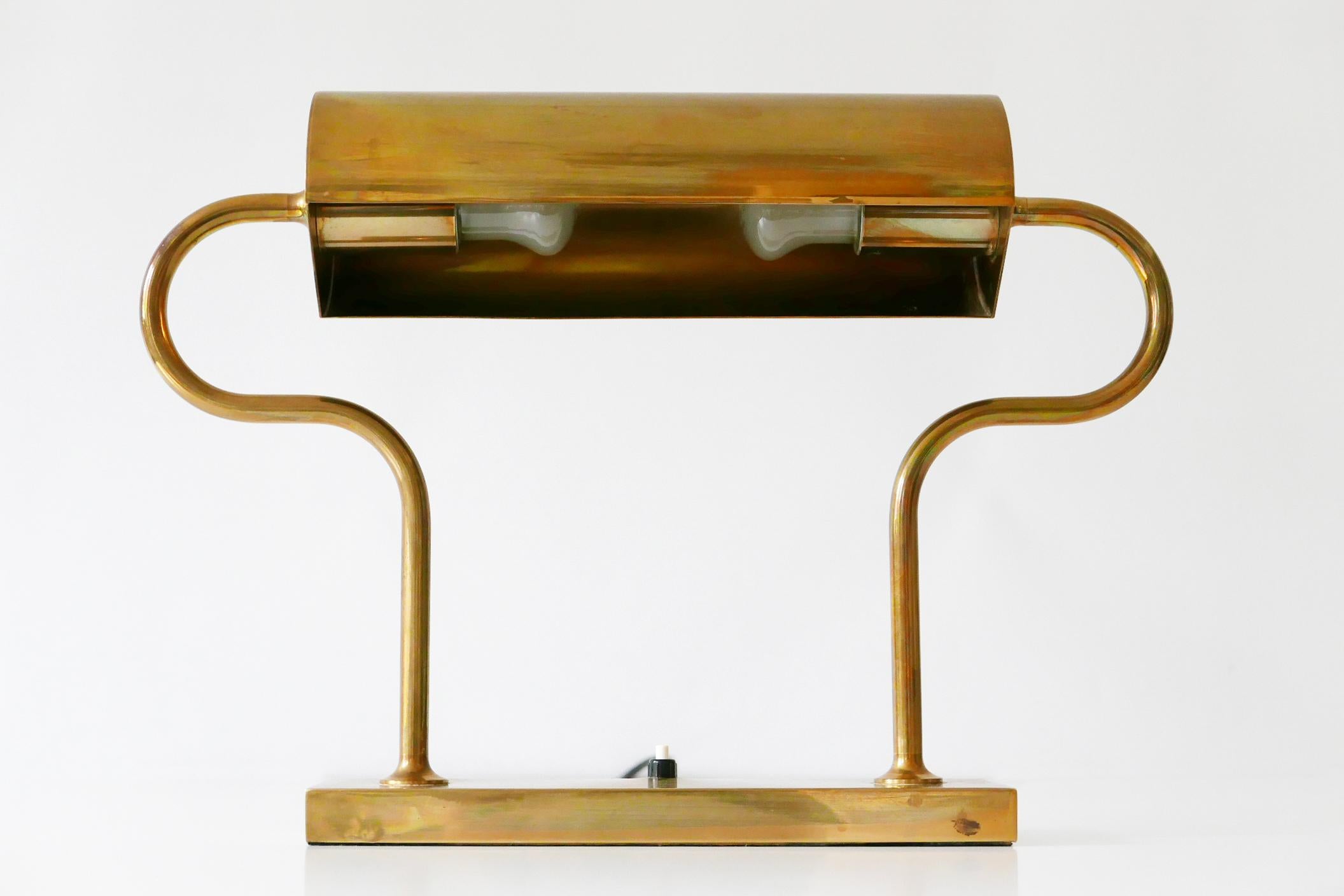 Rare Midcentury Brass Table Lamp or Desk Light by Florian Schulz, 1980s, Germany 10