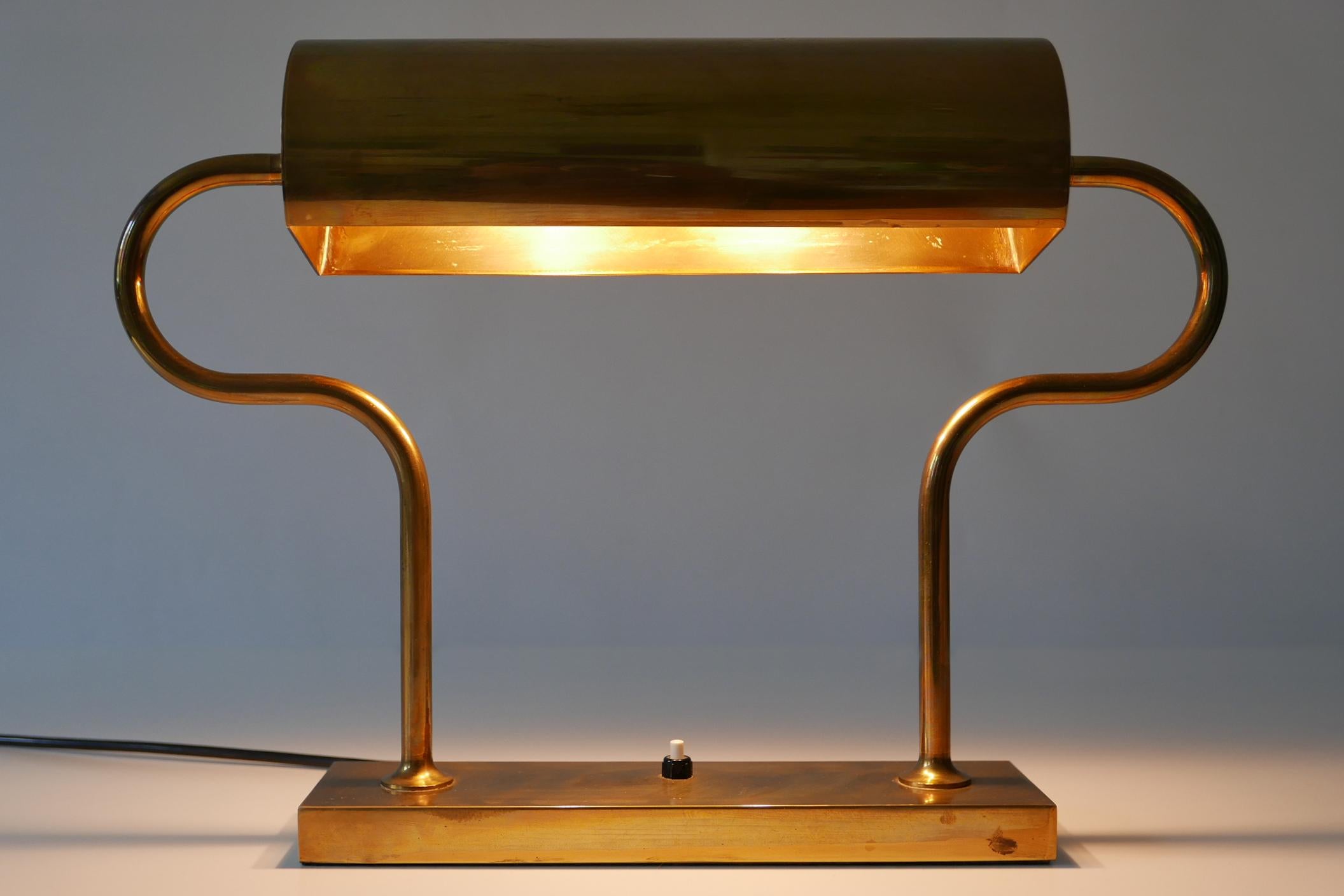 Rare Midcentury Brass Table Lamp or Desk Light by Florian Schulz, 1980s, Germany 11