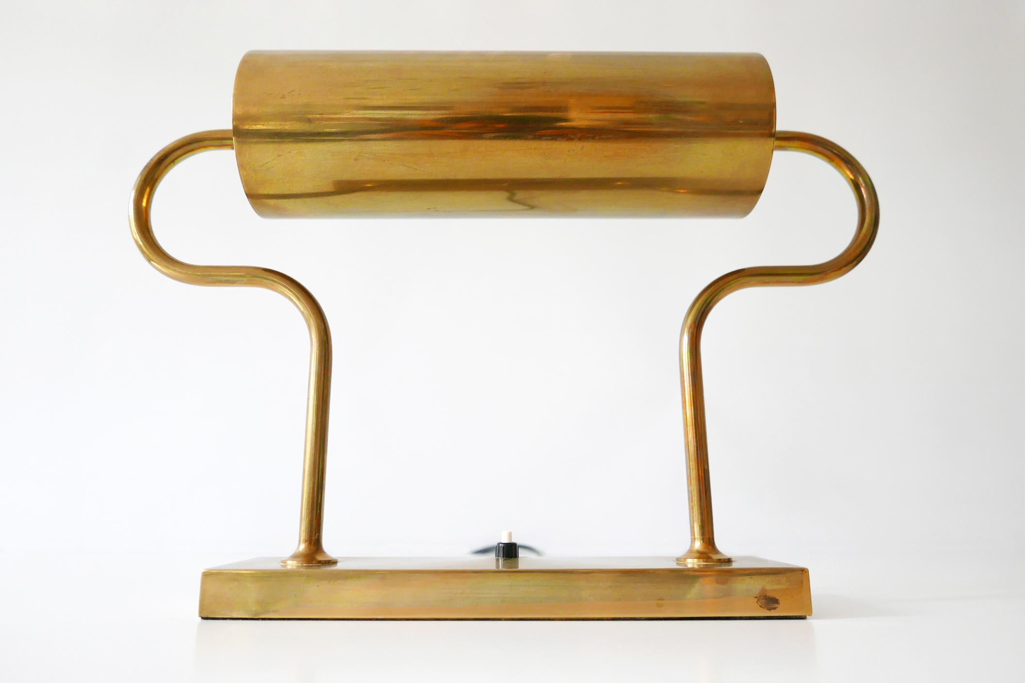 Rare Midcentury Brass Table Lamp or Desk Light by Florian Schulz, 1980s, Germany 12