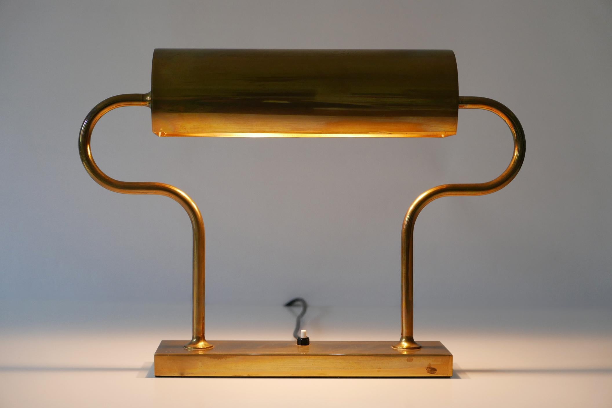 Rare Midcentury Brass Table Lamp or Desk Light by Florian Schulz, 1980s, Germany 13