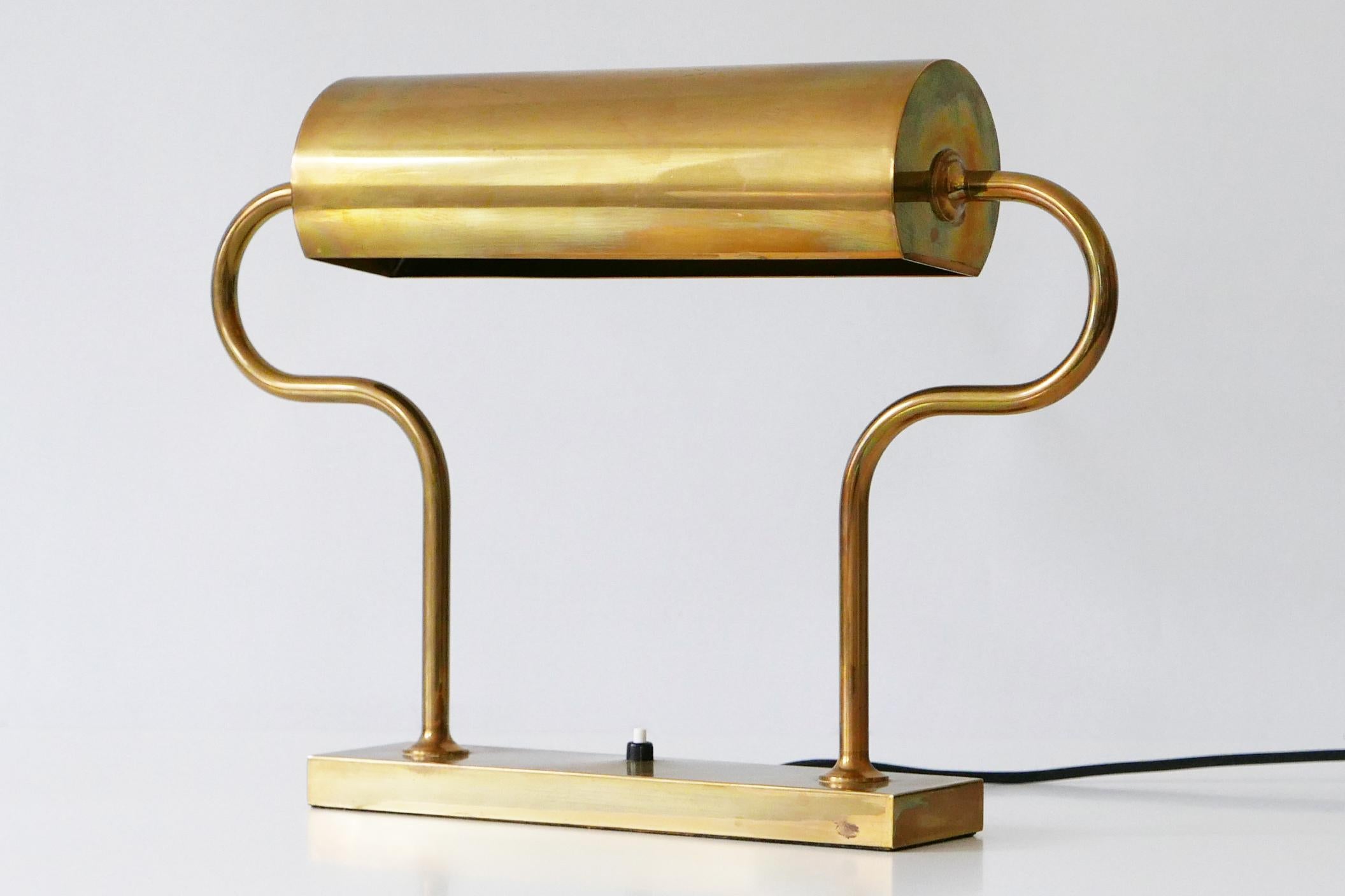 Rare Midcentury Brass Table Lamp or Desk Light by Florian Schulz, 1980s, Germany 14