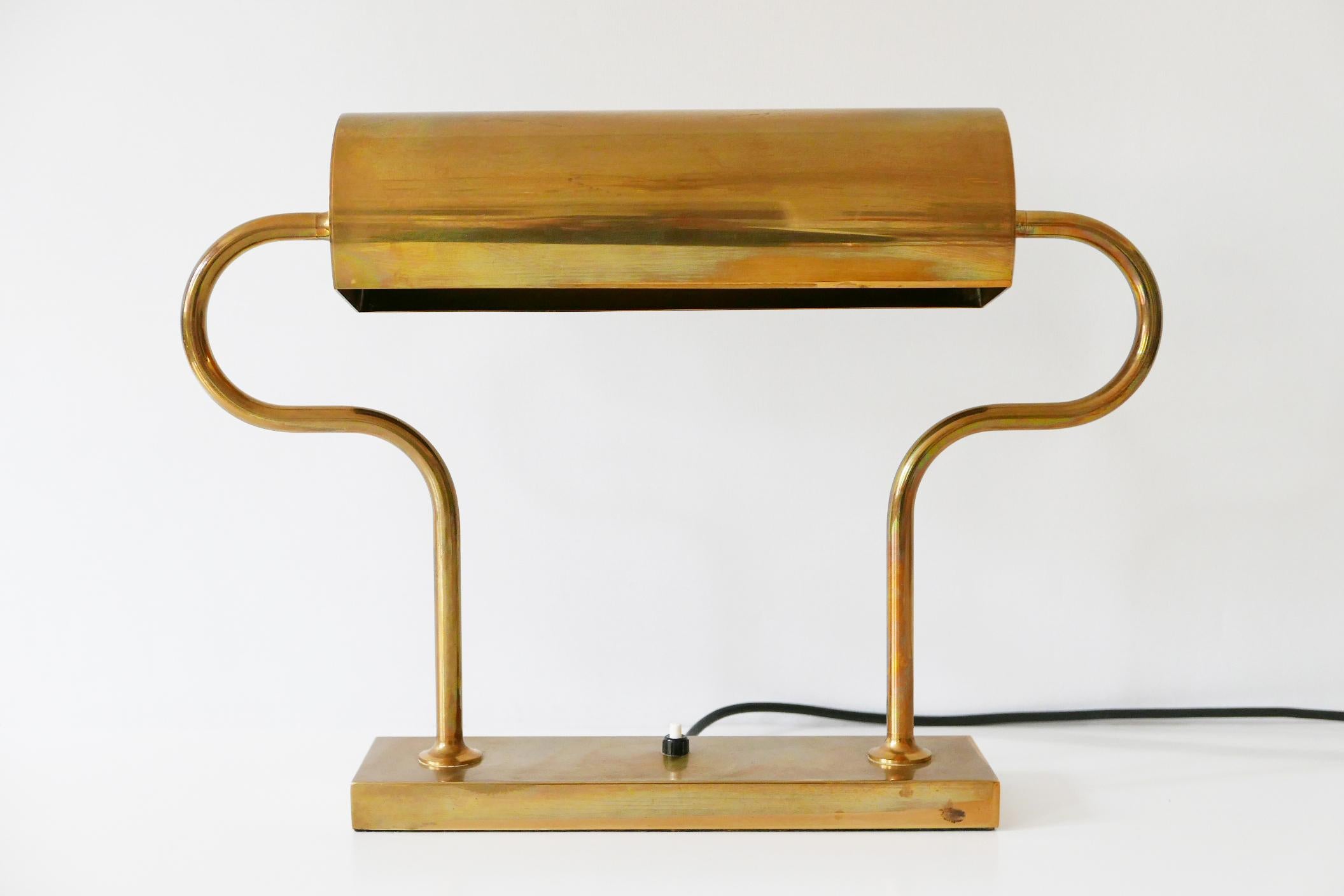 Mid-Century Modern Rare Midcentury Brass Table Lamp or Desk Light by Florian Schulz, 1980s, Germany