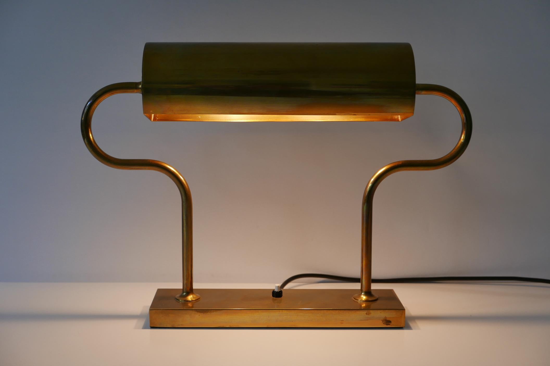 Polished Rare Midcentury Brass Table Lamp or Desk Light by Florian Schulz, 1980s, Germany