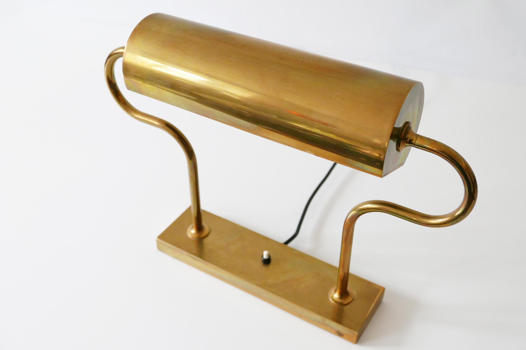 Rare Midcentury Brass Table Lamp or Desk Light by Florian Schulz, 1980s, Germany 1