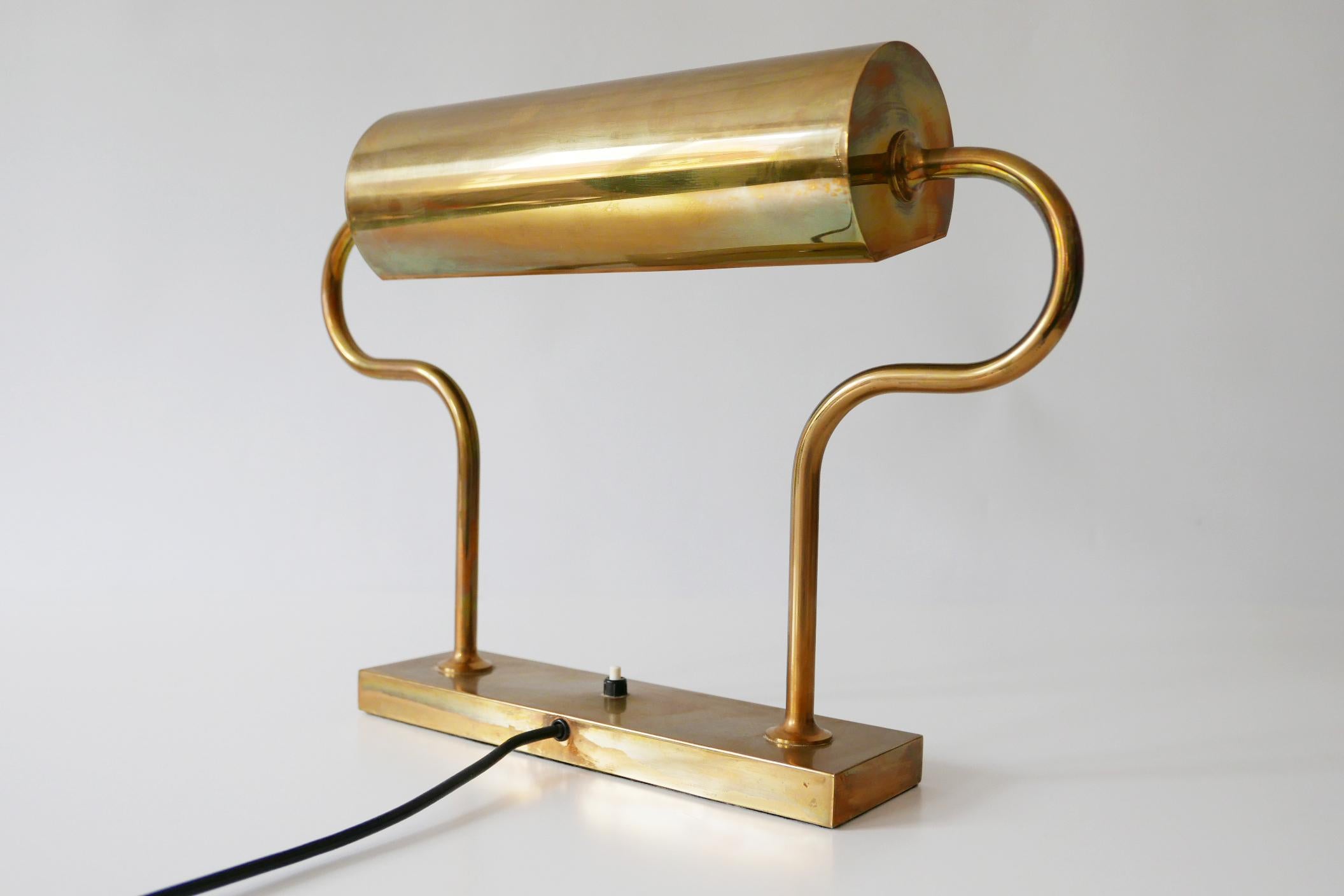 Rare Midcentury Brass Table Lamp or Desk Light by Florian Schulz, 1980s, Germany 2