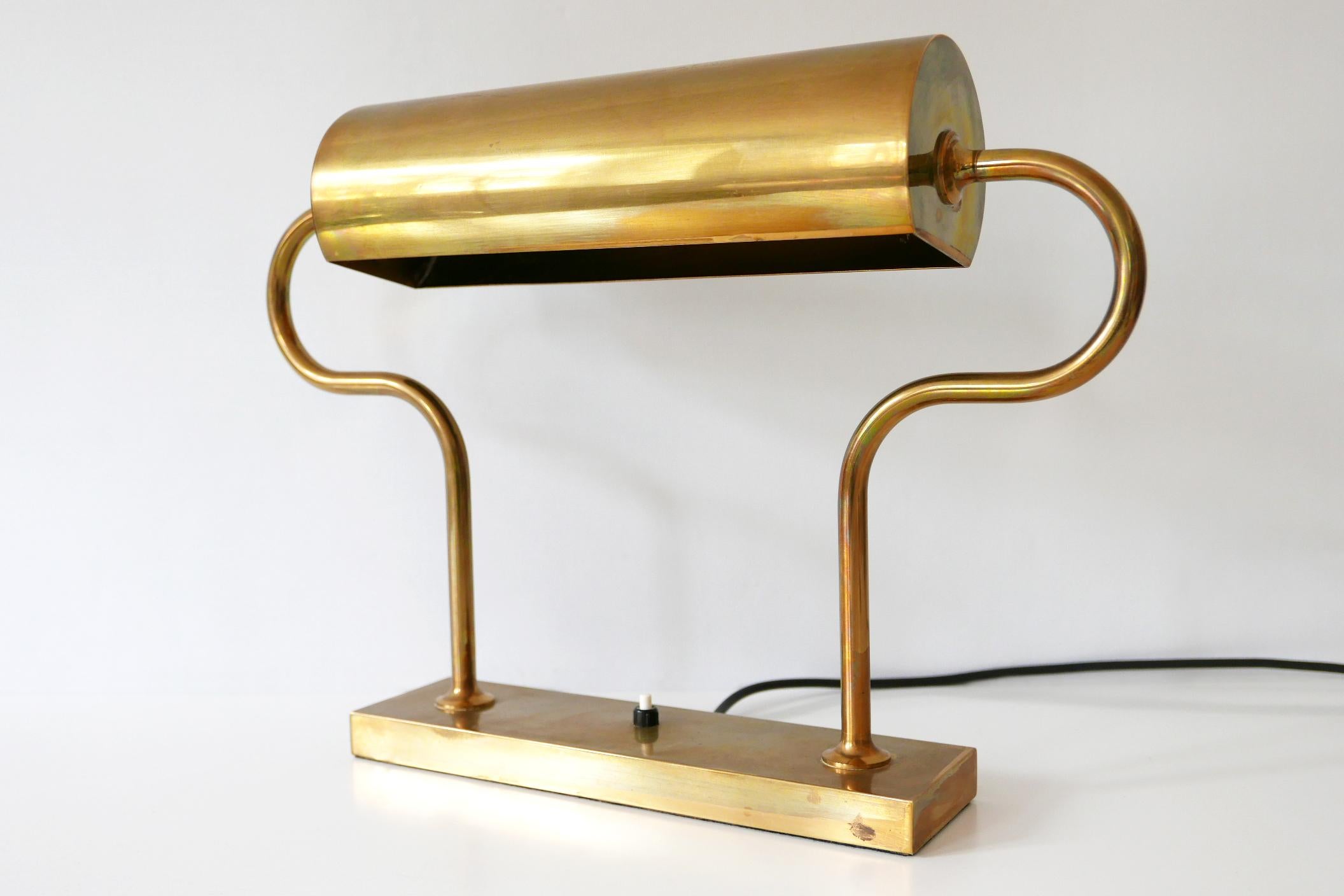 Rare Midcentury Brass Table Lamp or Desk Light by Florian Schulz, 1980s, Germany 3