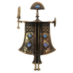 Rare Mid Century Bronze Knight Figure by Zoltan Pap, 1970s