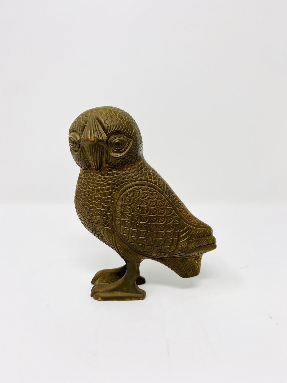 Rare Mid Century Bronze Owl of Athena Sculpture  2