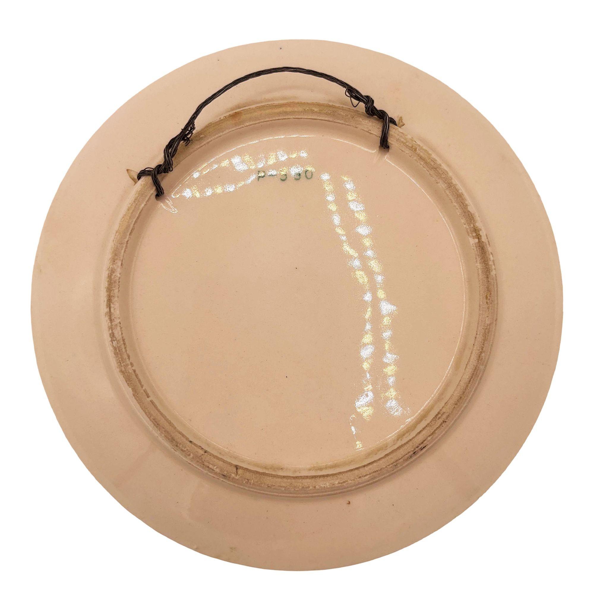 Seltene Mitte des Jahrhunderts California Pottery Flamingo 3d skulpturale Runde Wandteller im Zustand „Hervorragend“ im Angebot in Van Nuys, CA