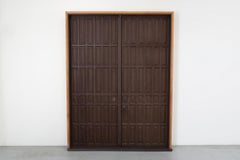Rare Mid-Century Carved Redwood Double Doors by Forms and Surfaces, 1970s