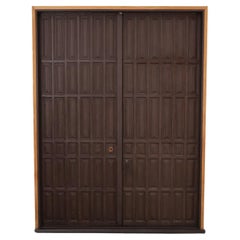 Rare Mid-Century Carved Redwood Double Doors by Forms and Surfaces, 1970s