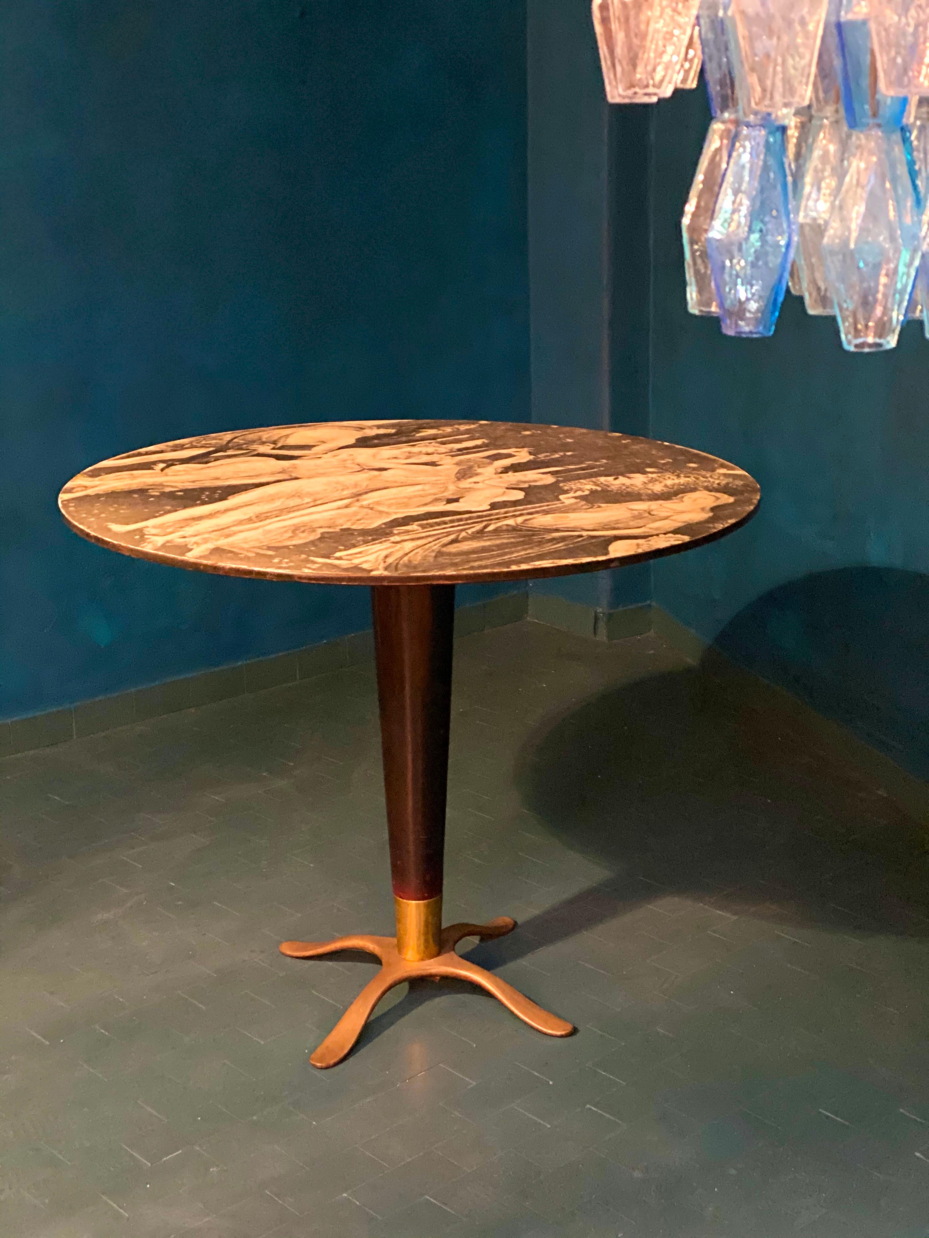 Wood Rare Mid-Century Center Table or Occasional Table Attr.To Osvaldo Borsani For Sale
