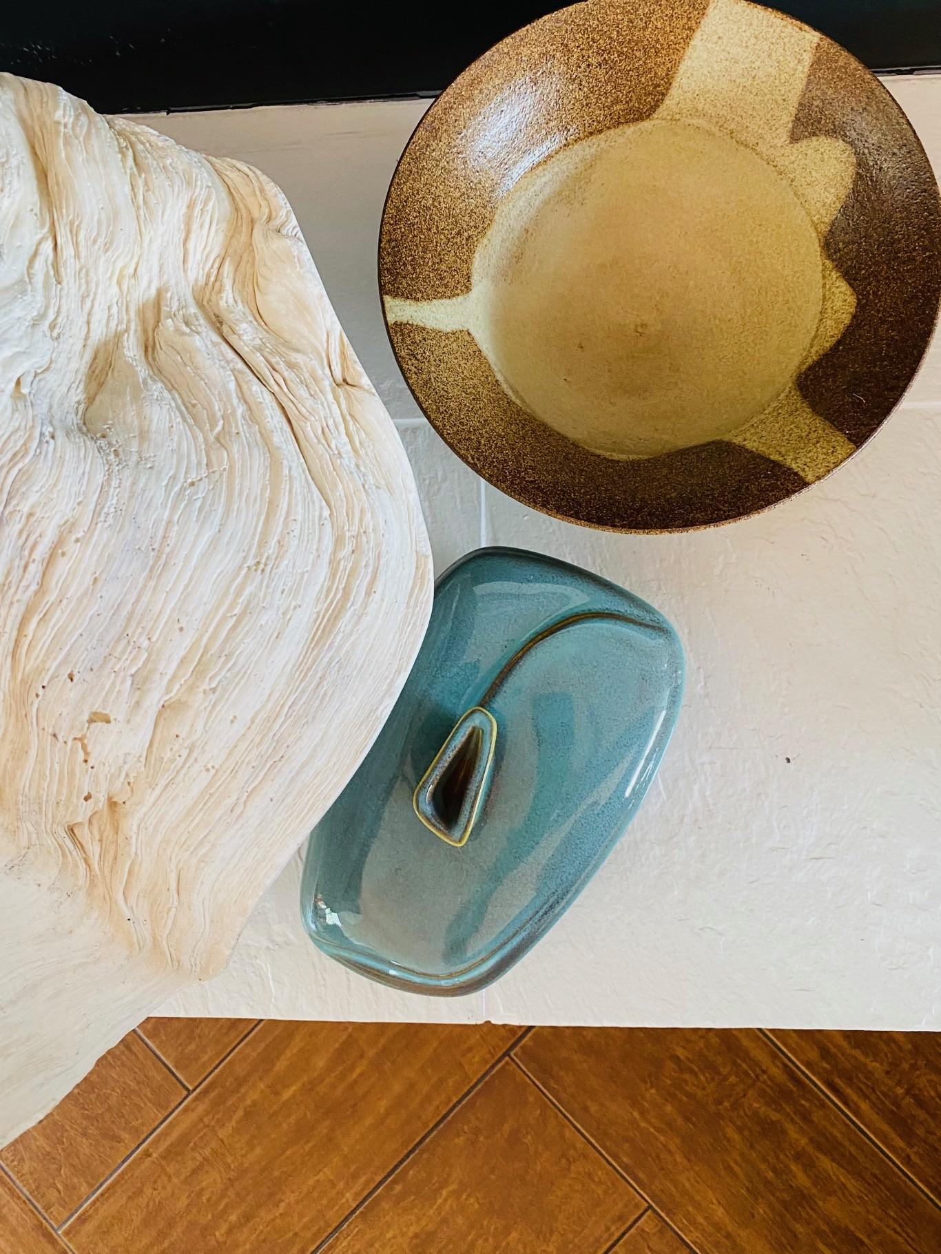 Mid-20th Century Rare Mid Century Ceramic Glazed Dish with Lid from Japan For Sale