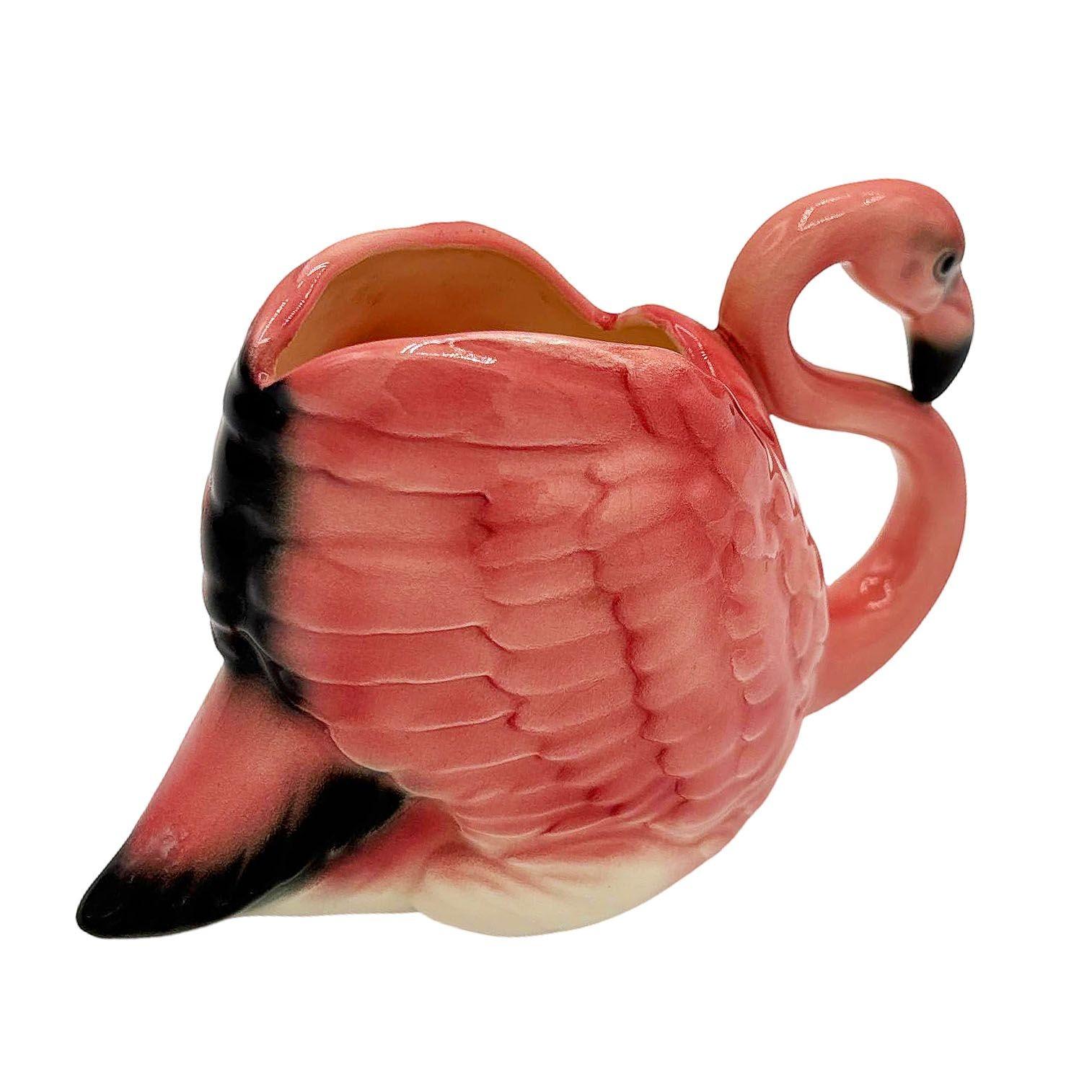 Américain Rare jardinière de table en céramique du milieu du siècle avec fleur de flamant rose signée Will George en vente