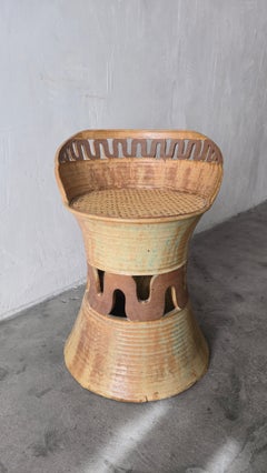 RARE Mid Century Ceramic Studio Pottery Hocker