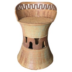 RARO taburete de cerámica Studio Pottery de mediados de siglo