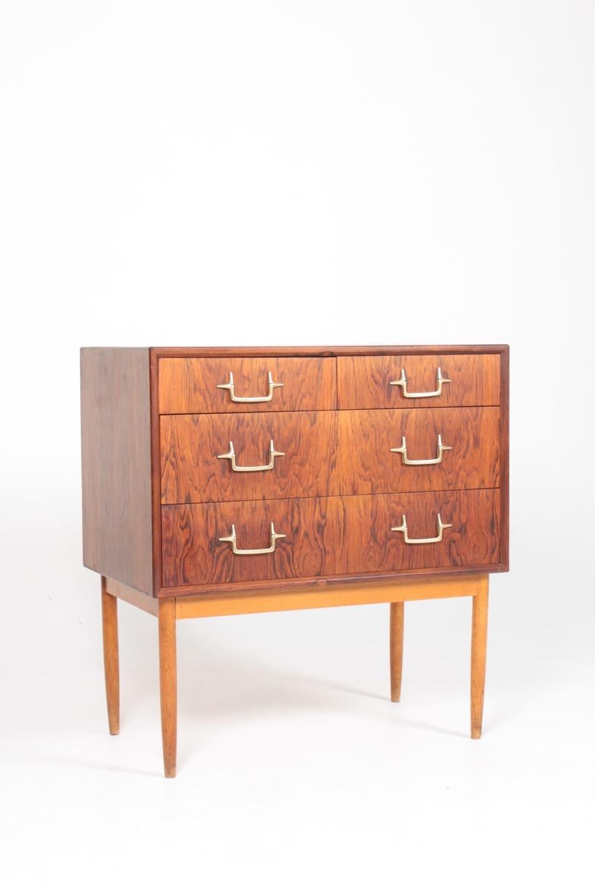Rare Midcentury Chest in Rosewood, Designed by Mogens Lysell, Danish, 1950s In Good Condition In Lejre, DK