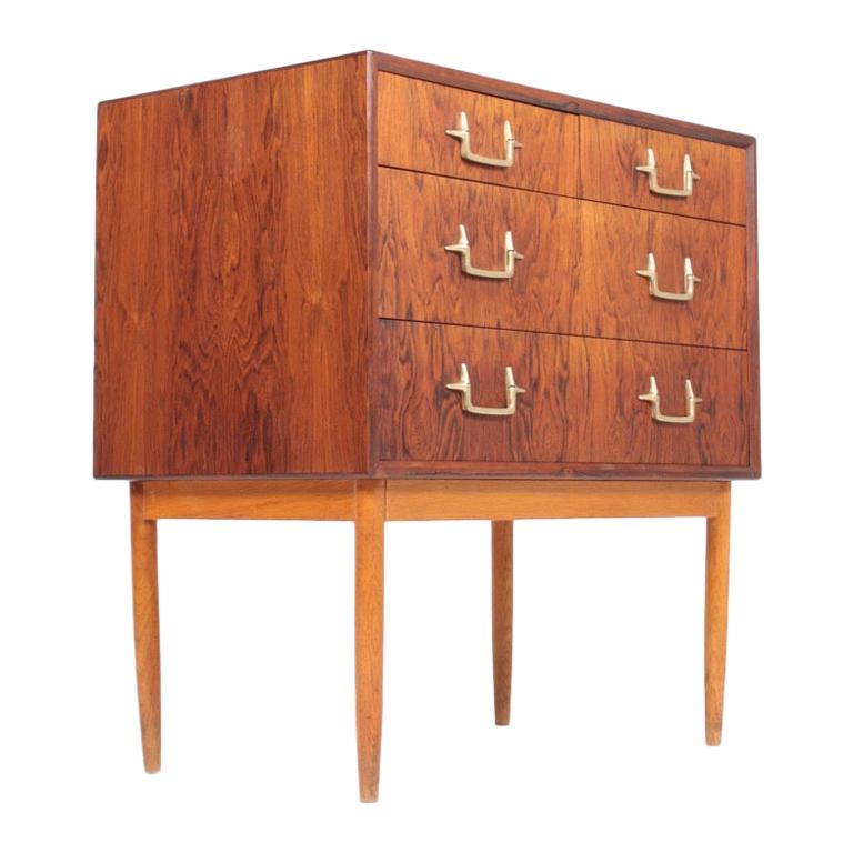Rare Midcentury Chest in Rosewood, Designed by Mogens Lysell, Danish, 1950s
