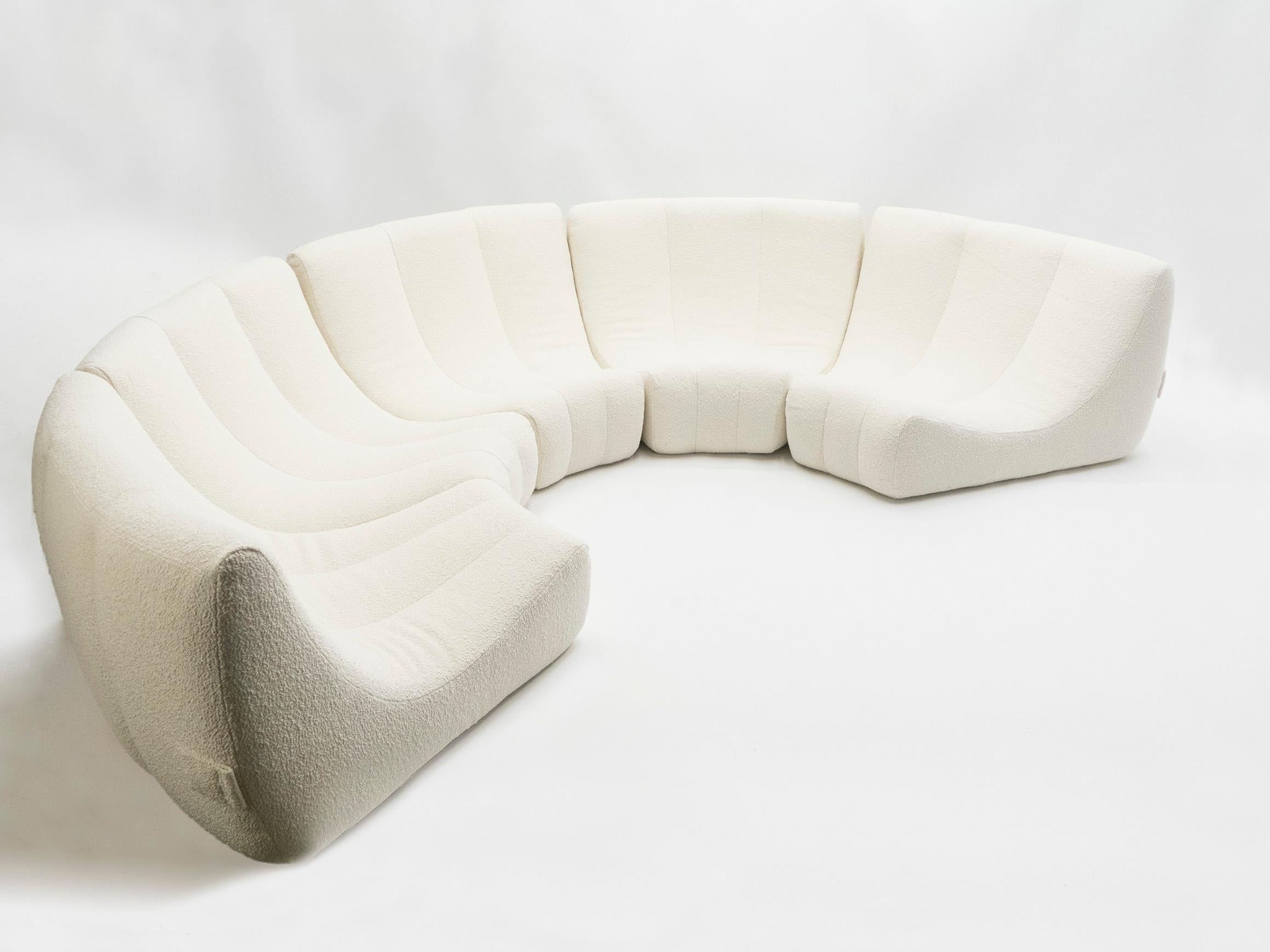 Mid-Century Modern Rare canapé circulaire du milieu du siècle dernier par Michel Ducaroy, modèle Gilda, 1972