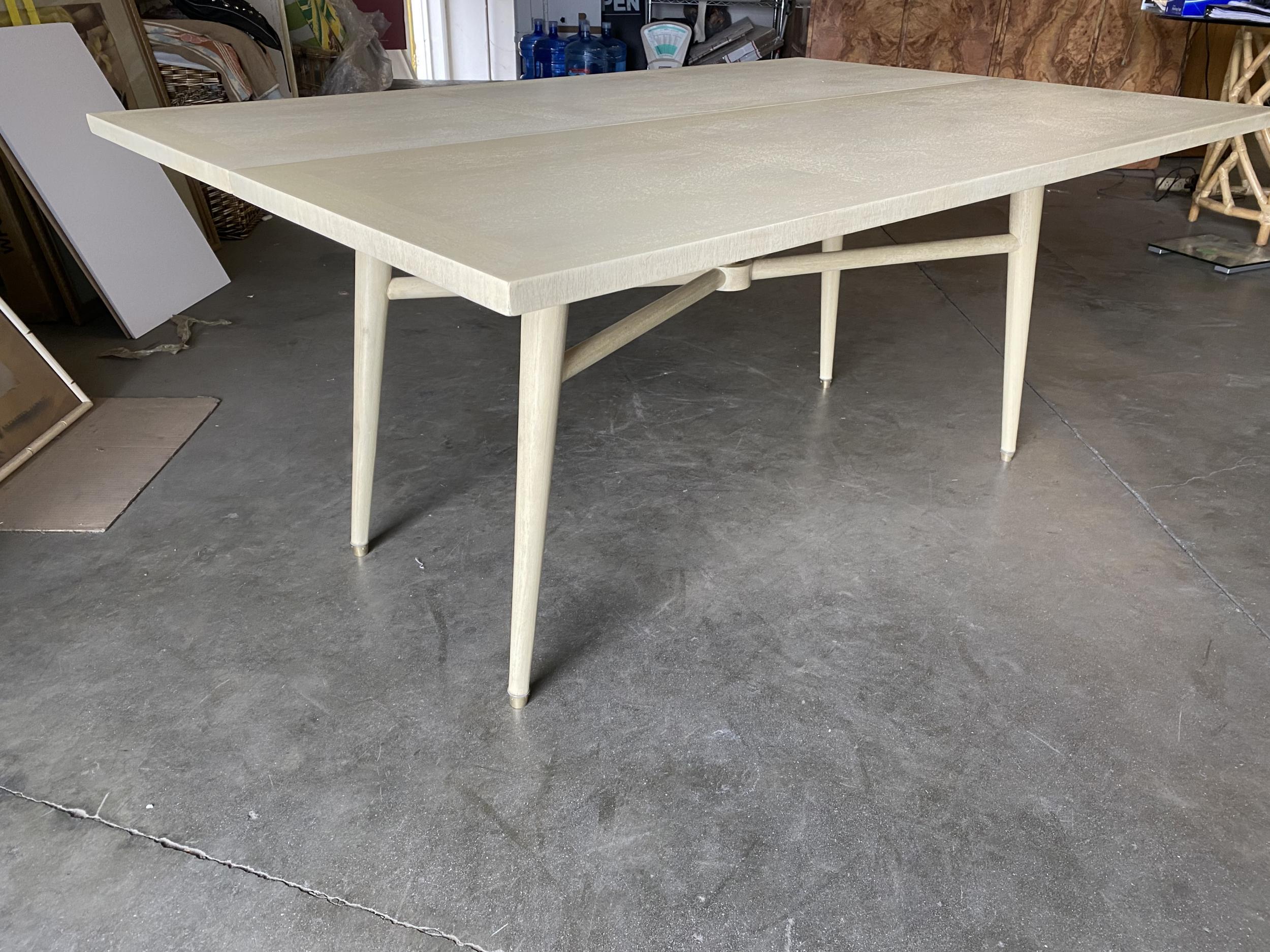 Mid-Century Modern Rare Mid Century Convertible Console/Dining Table w/ Brass Accents