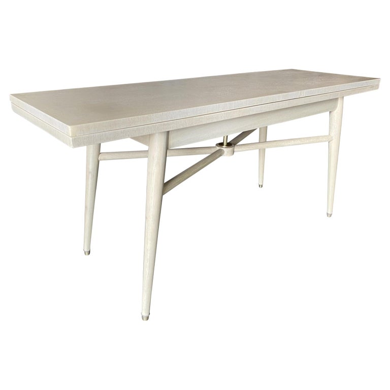 Rare Mid Century Convertible Console/Dining Table w/ Brass Accents at ...